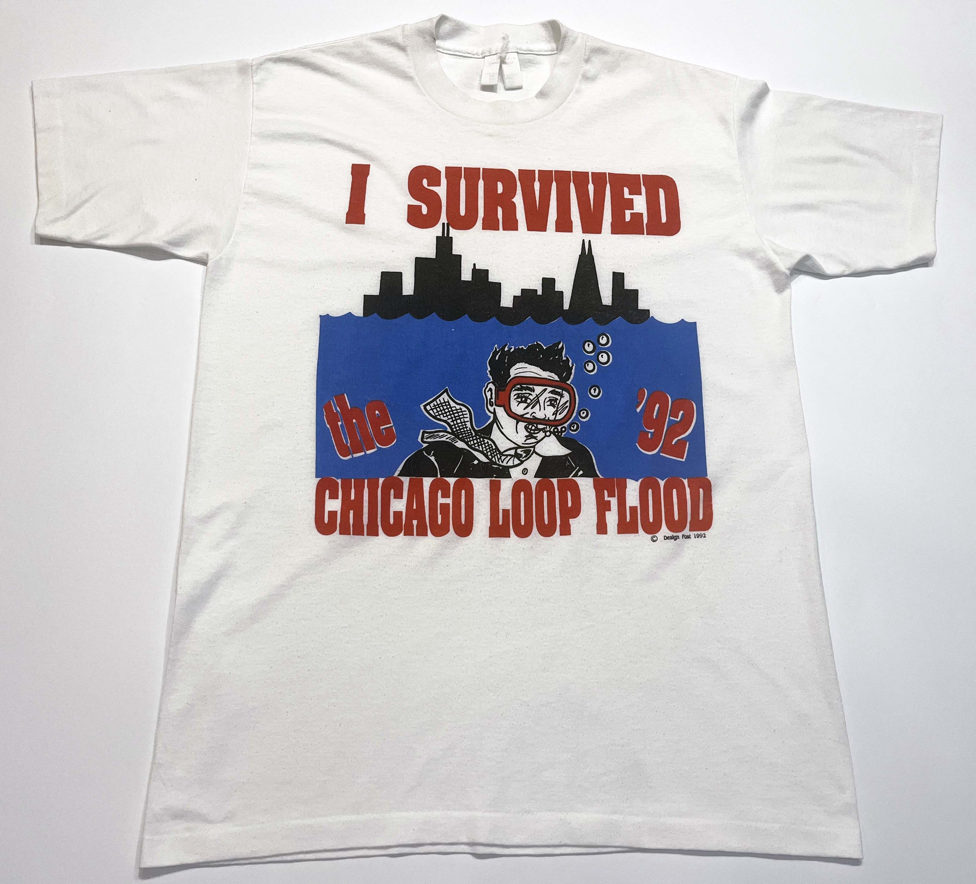 Vintage Vintage 1992 I Survived Chicago Loop Flood T-Shirt Size US L / EU 52-54 / 3 - 1 Thumbnail