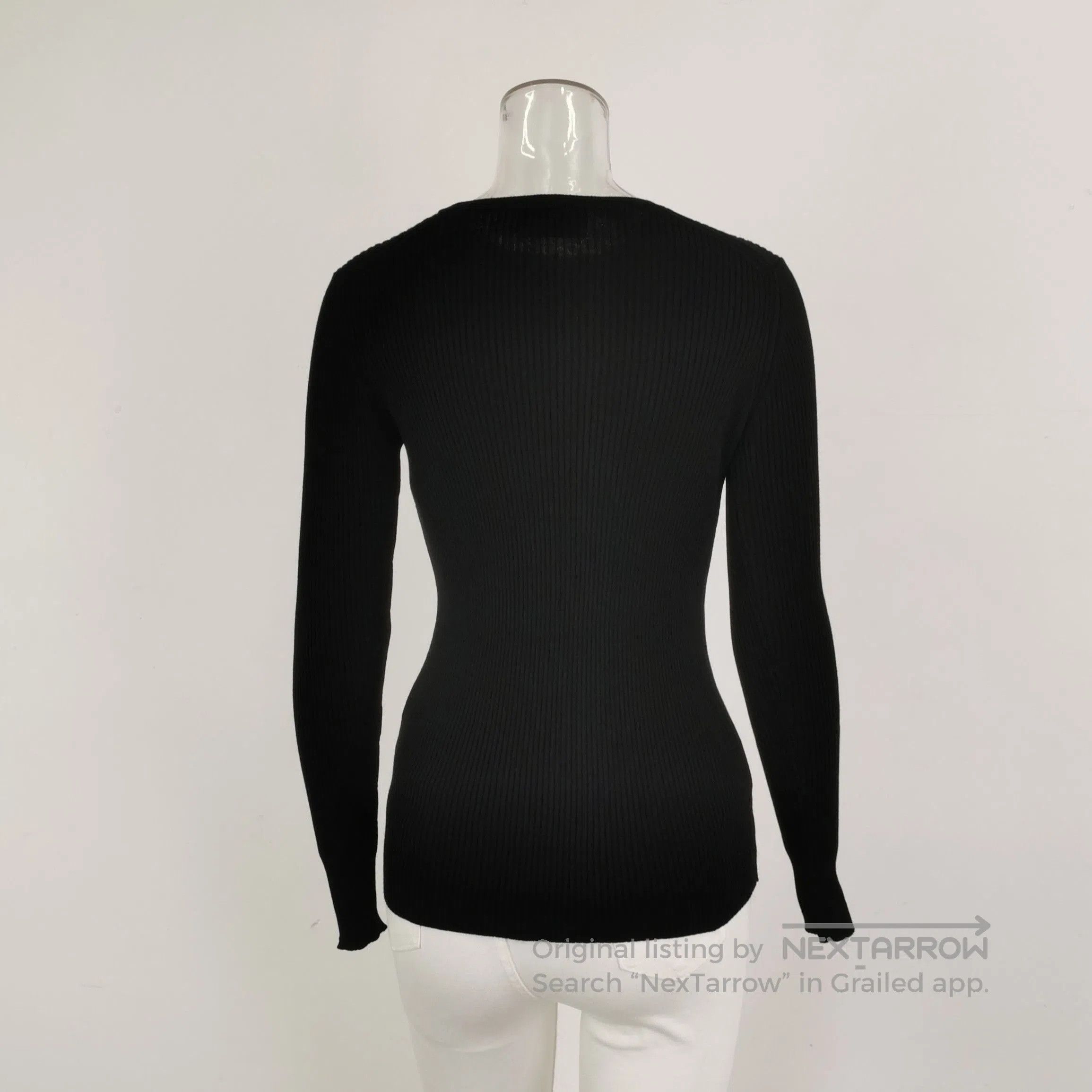 Prada Prada Black Ribbed Knit Long Sleeve Top . Size S / US 4 / IT 40 - 3 Thumbnail