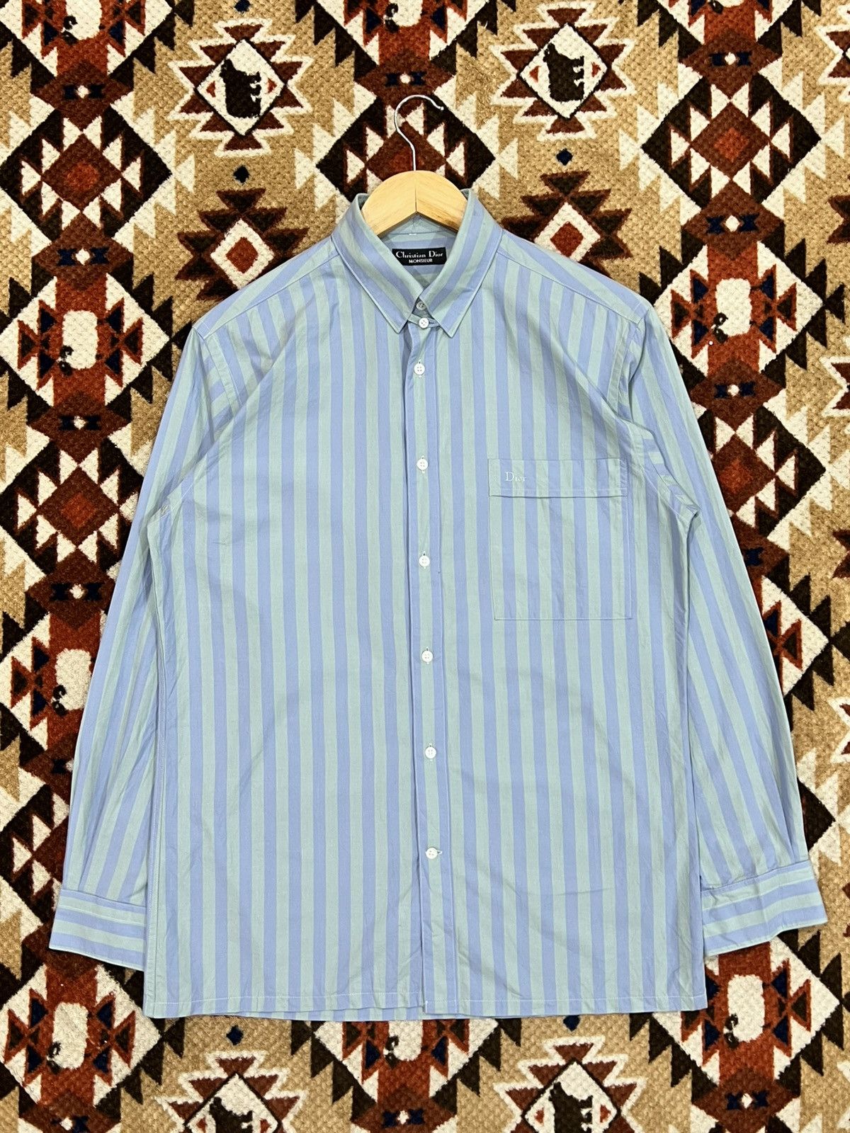 Christian Dior Monsieur Vtg Christian Dior Monsieur Stripes Shirt Size US M / EU 48-50 / 2 - 1 Thumbnail