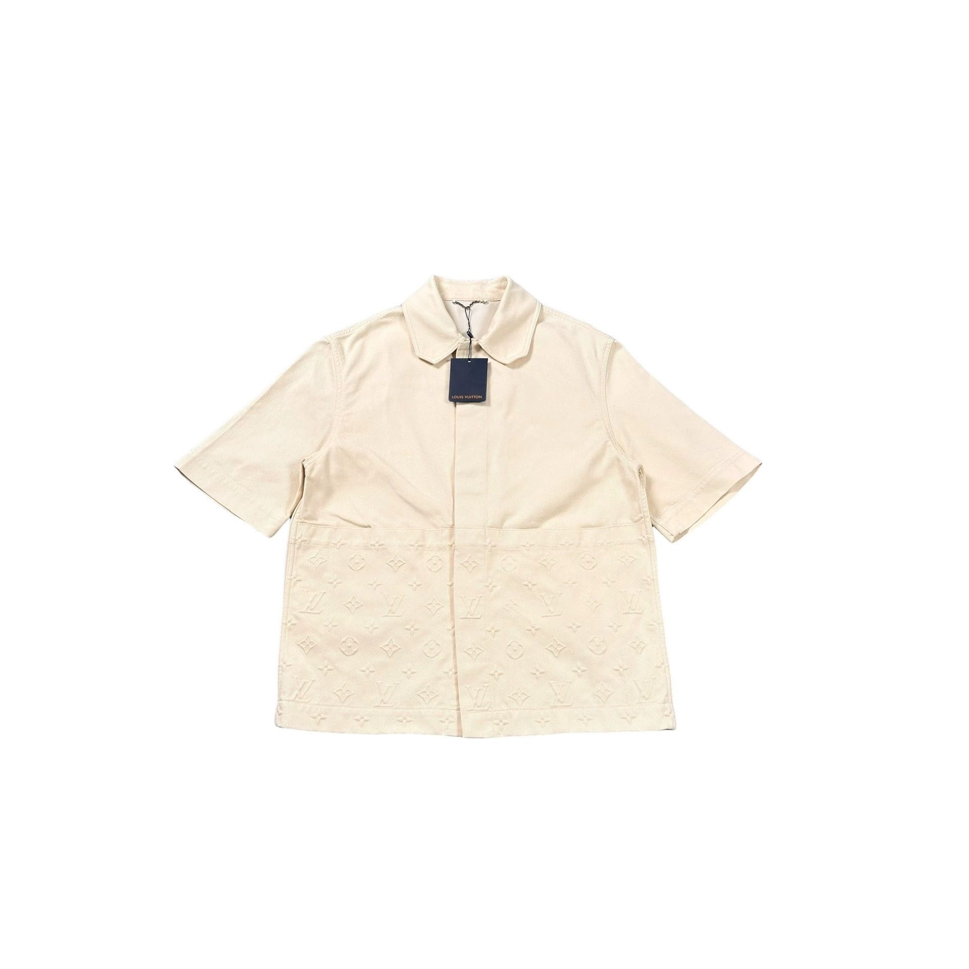 Louis Vuitton Louis Vuitton Monogram Debossed Shirt Beige M Size US M / EU 48-50 / 2 - 1 Thumbnail