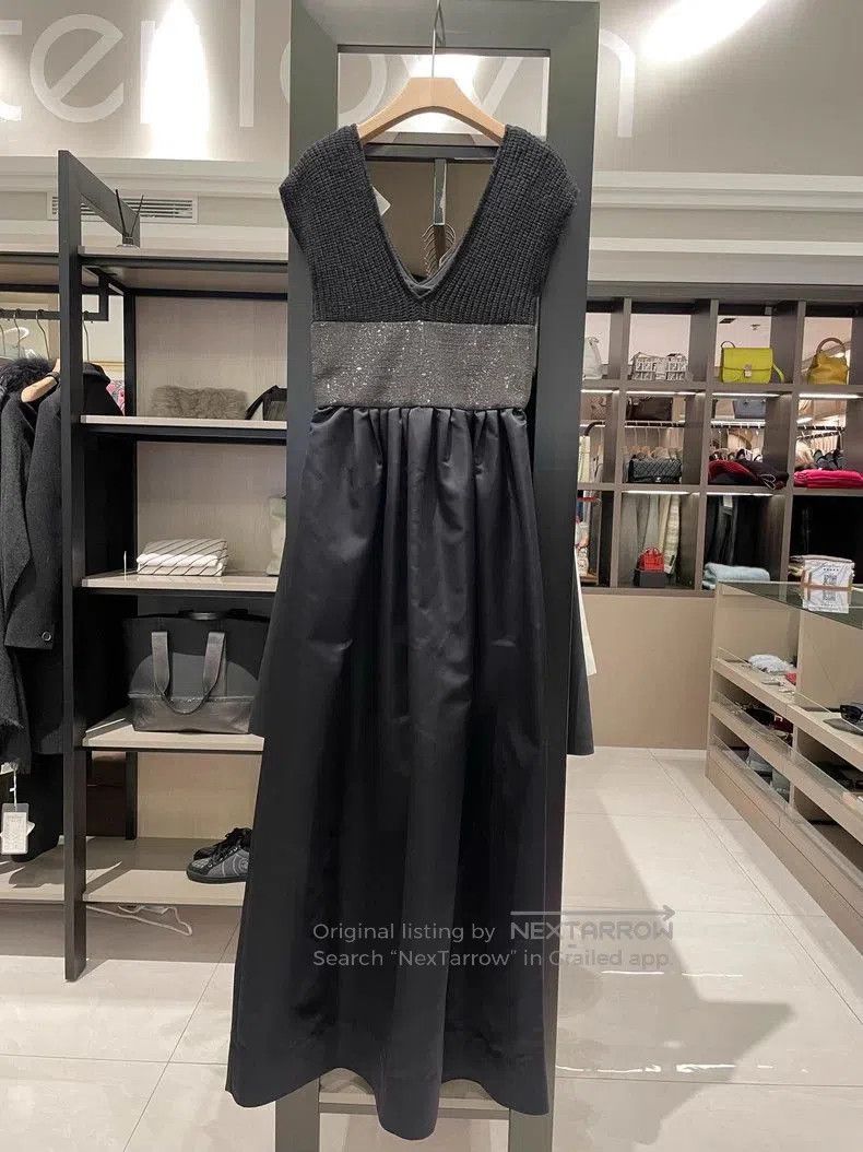 Brunello Cucinelli Brunello Cucinelli Black Silk Evening Dress . Size M / US 6-8 / IT 42-44 - 2 Thumbnail