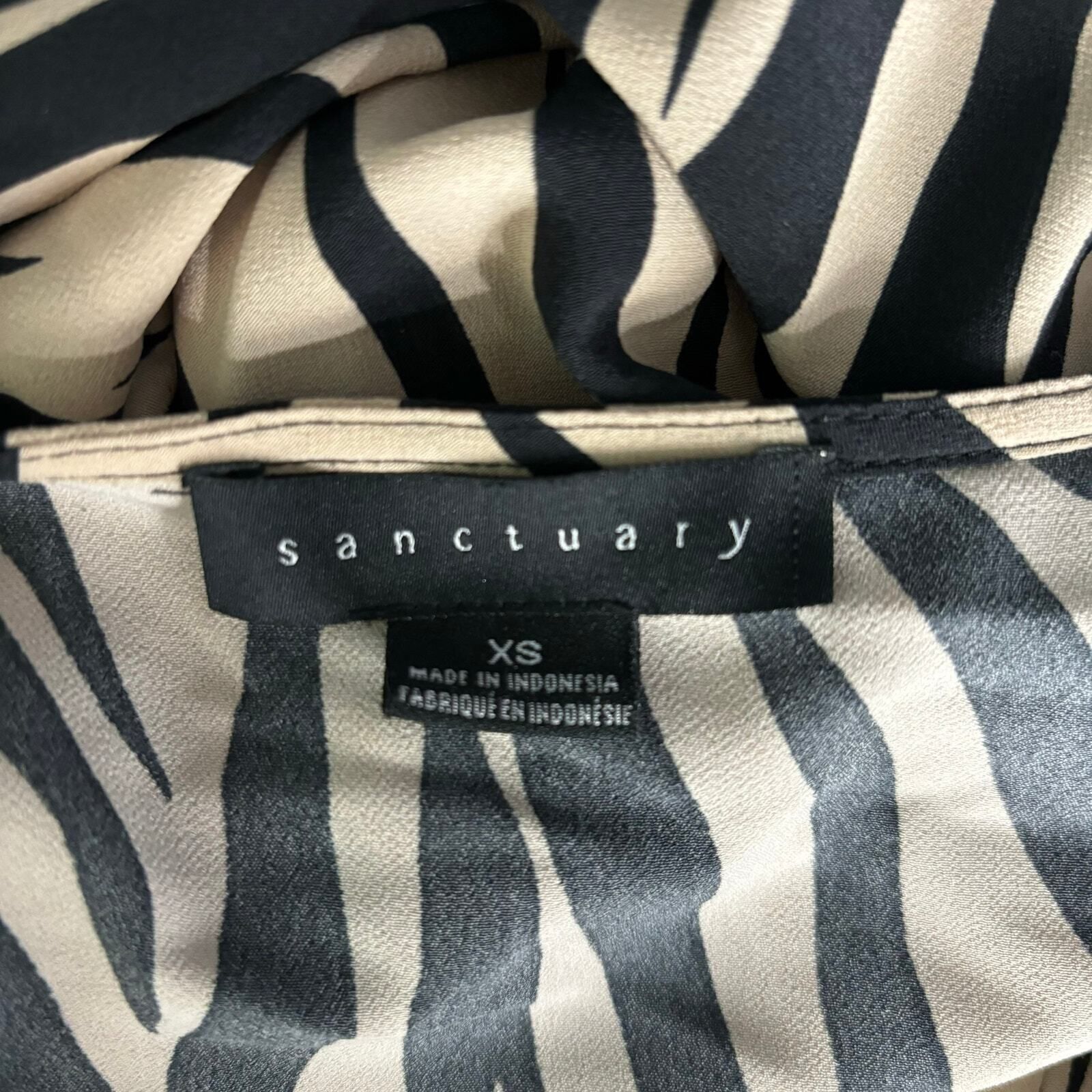 Other Sanctuary Zebra Print Peplum Top Women's XS V Neck Blouse Y2 Size XS / US 0-2 / IT 36-38 - 7 Thumbnail
