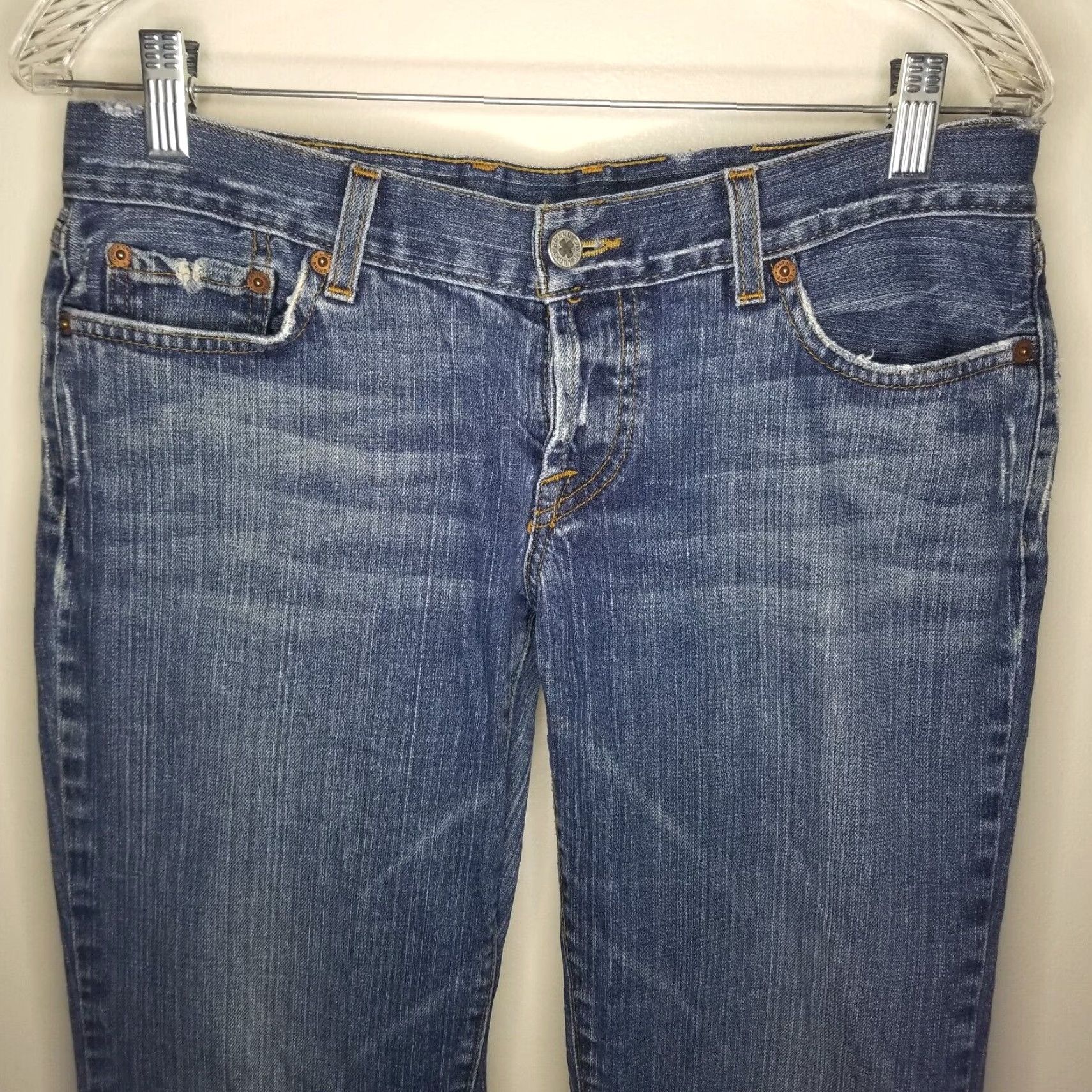 Lucky Brand VINTAGE Lucky Brand Distressed Blue Bootcut Jeans Women's Size 8 Size 30" / US 8 / IT 44 - 2 Thumbnail