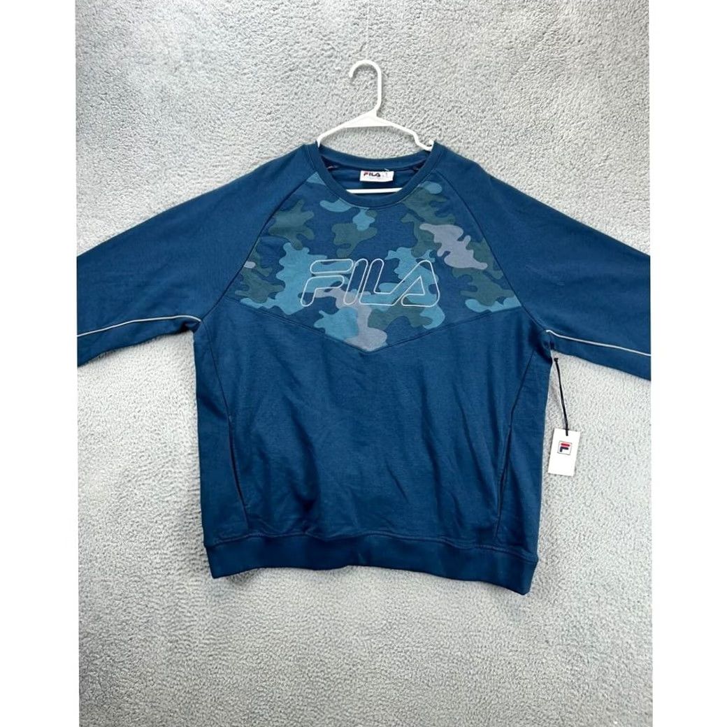 Fila FILA Sweater Men 2XL Reza Blue Camouflage Graphic Print Crew Neck Sweatshirt NEW Size US XXL / EU 58 / 5 - 2 Thumbnail