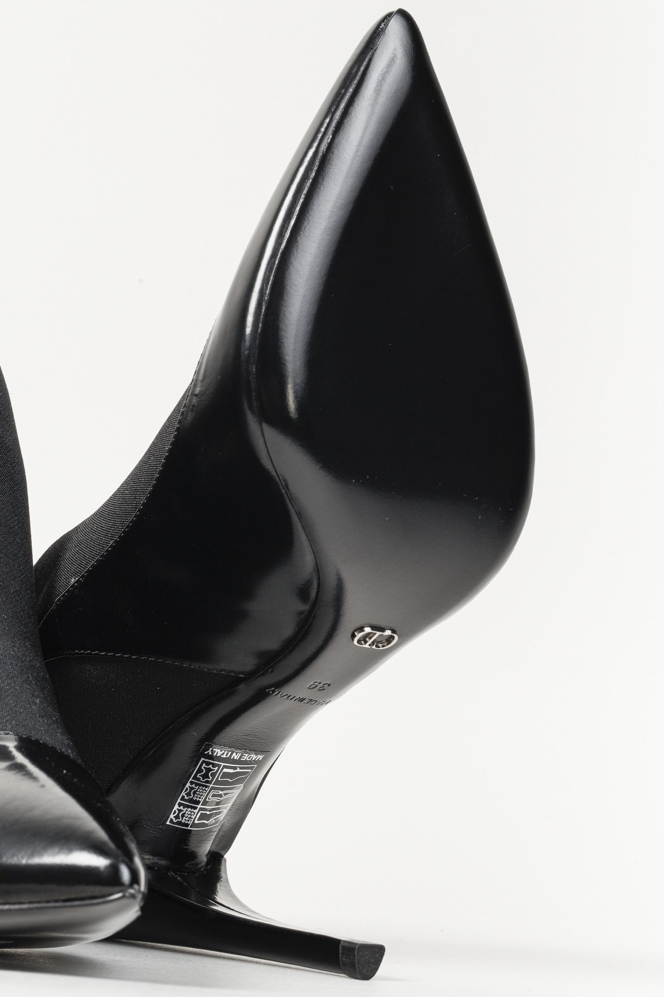 Dior Christian Dior Black Leather Elastic Pointed Toe Bootie Size US 8.5 / IT 38.5 - 5 Thumbnail