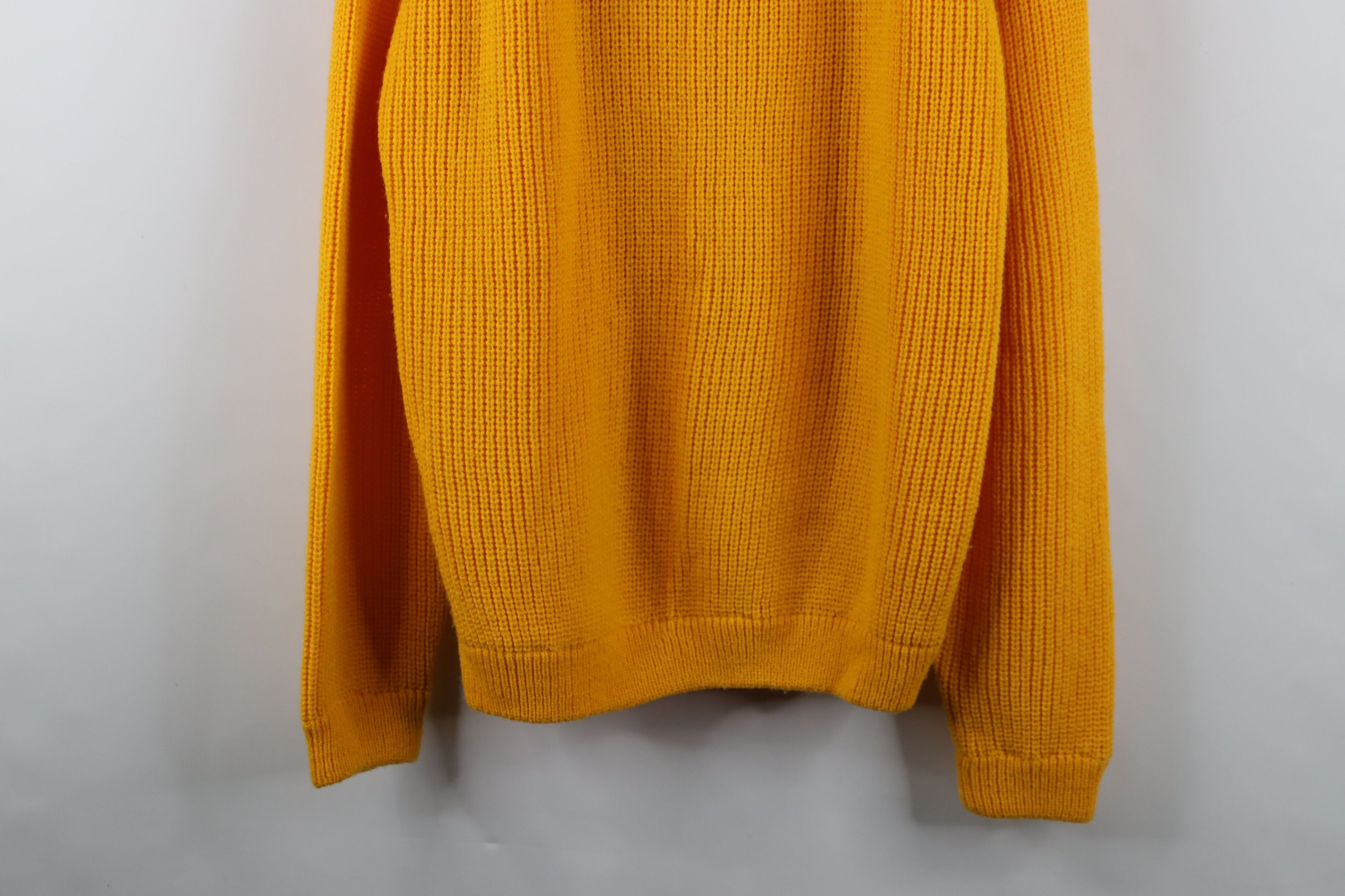 Vintage Vintage 90s Streetwear Ribbed Knit Crewneck Sweater Yellow Size US L / EU 52-54 / 3 - 3 Thumbnail