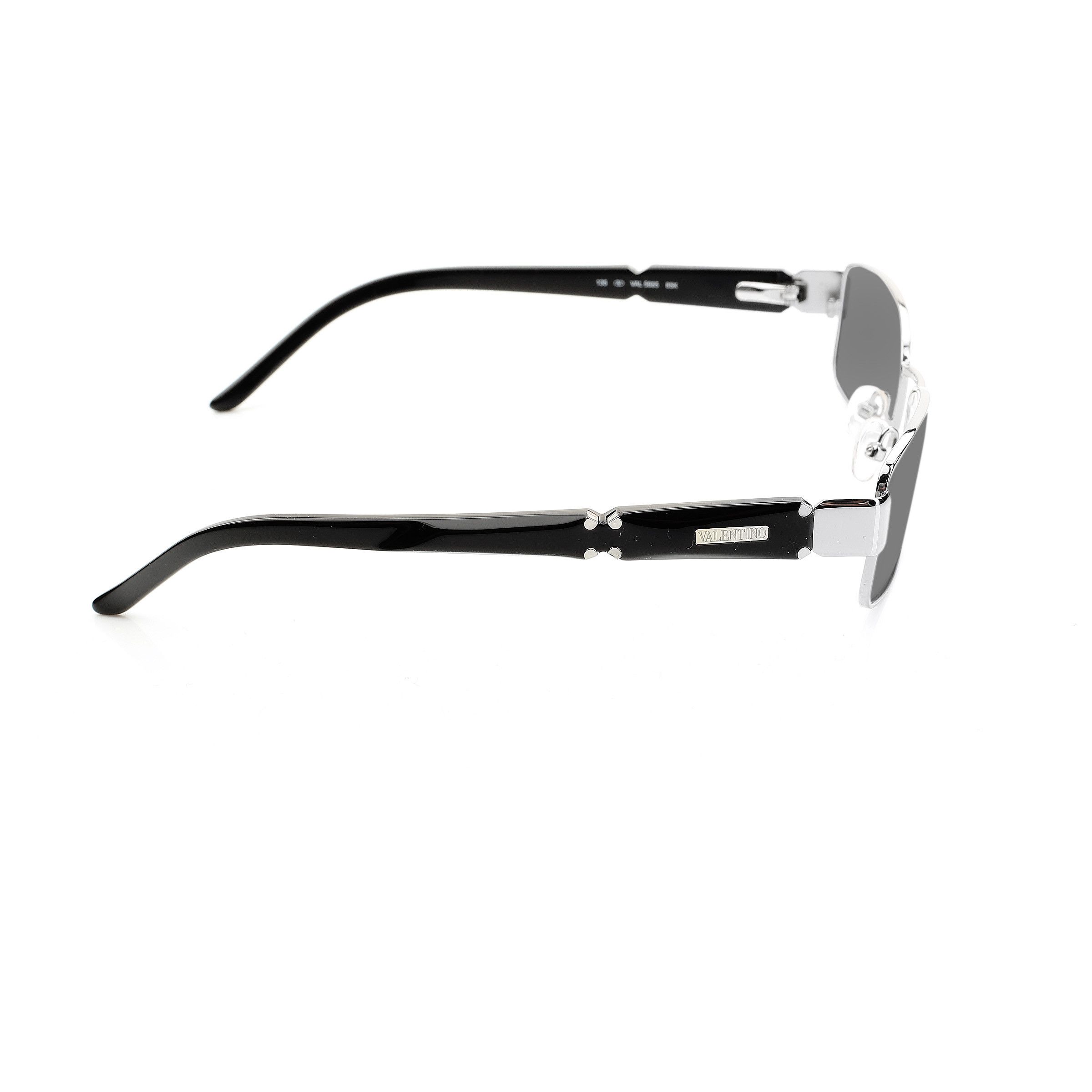 Valentino Valentino '90s Black & Silver Rectangular Sunglasses Size ONE SIZE - 2 Thumbnail