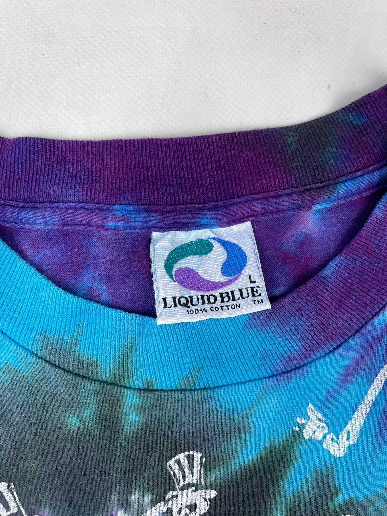 Liquid Blue 1990 GRATEFUL DEAD DANCING SKULLS TEE VINTAGE skeleton Size US L / EU 52-54 / 3 - 5 Thumbnail
