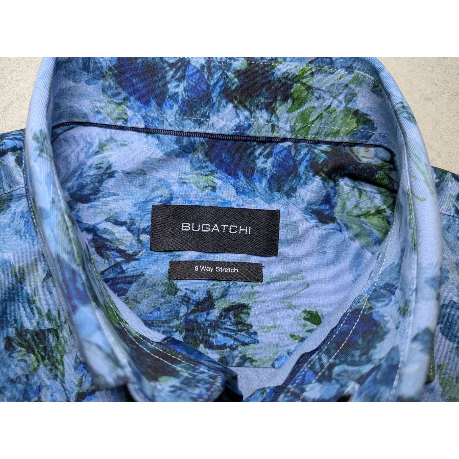 BUGATCHI Bugatchi Men's Small 8 Way Stretch Button Up Dress Shirt Size US S / EU 44-46 / 1 - 4 Thumbnail