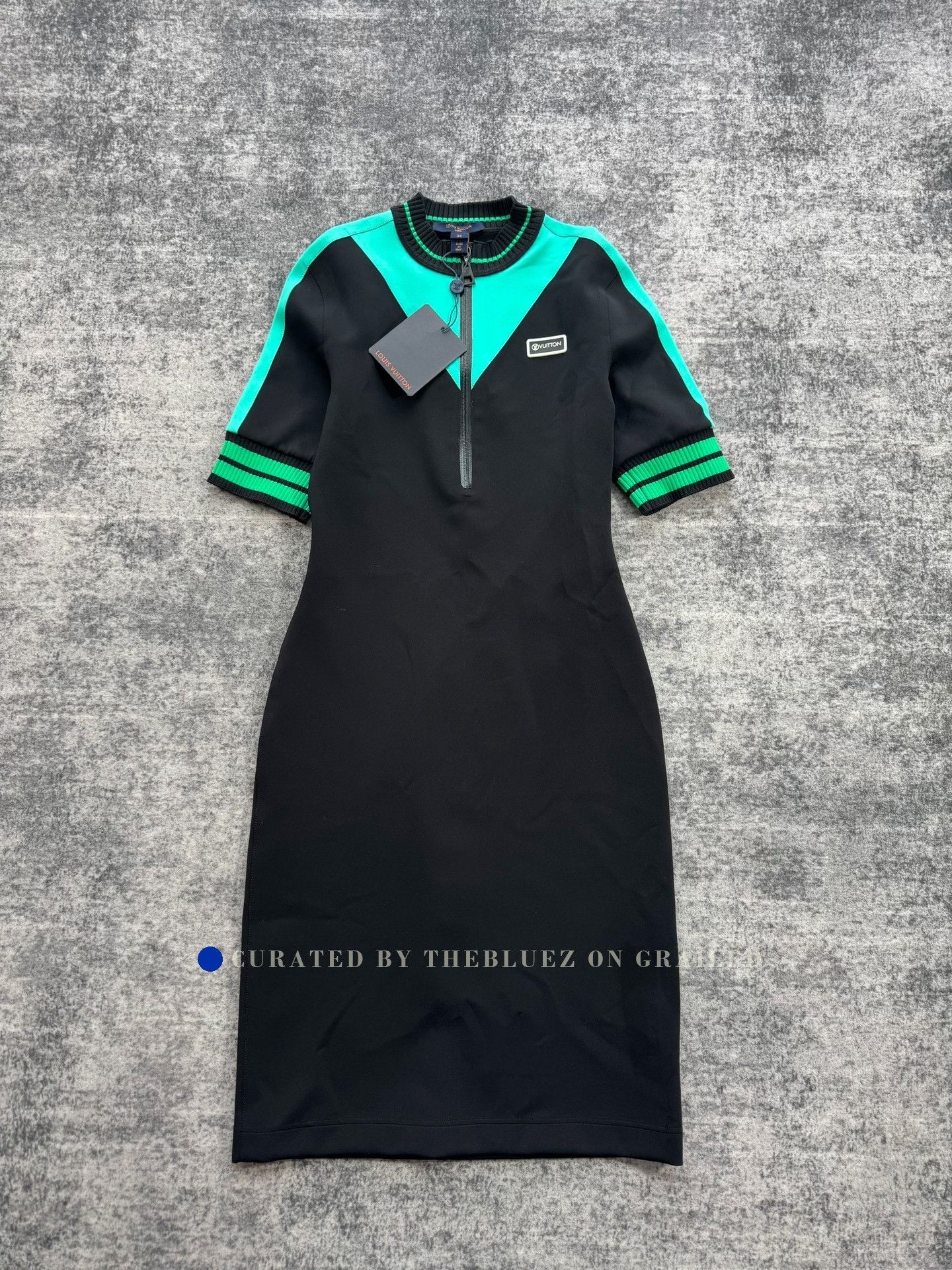 Louis Vuitton Louis Vuitton Black Green Sport Dress Size XXS / US 00 / IT 34 - 1 Thumbnail