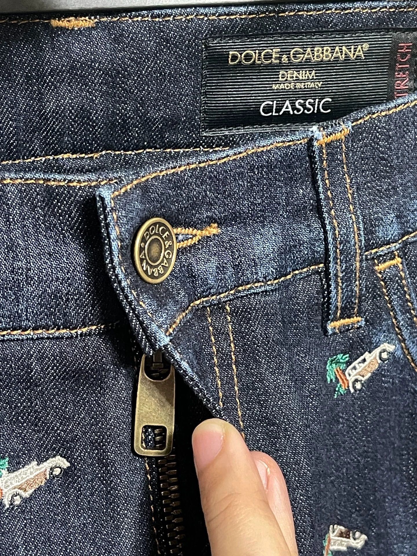 Dolce & Gabbana Dolce&Gabbana Slim Embroidered Jeans Size 50 Deep Blue Size US 34 / EU 50 - 3 Thumbnail