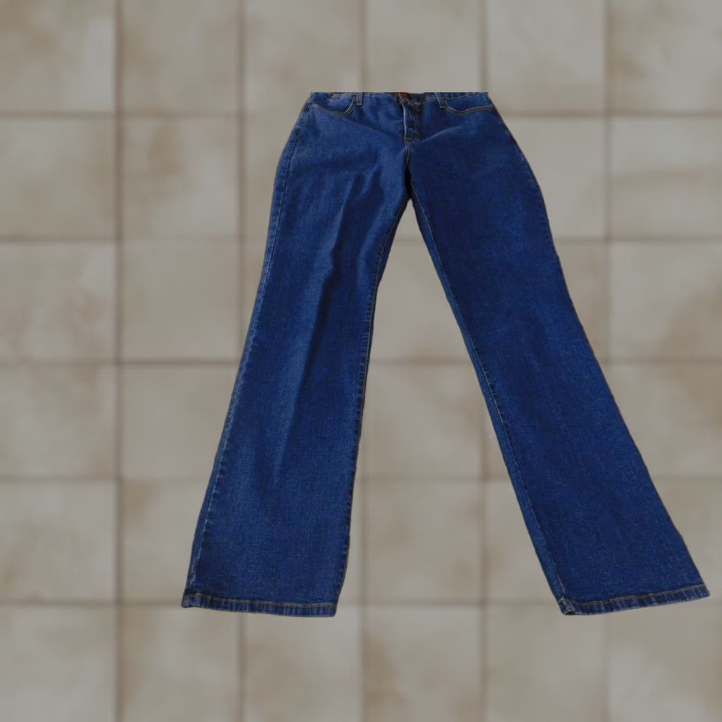 NYDJ VINTAGE? No. NYDJ Jeans Womens 14 Blue Denim Straight Leg Stretch 431D Dark Size 36" / US 14 / IT 50 - 1 Thumbnail
