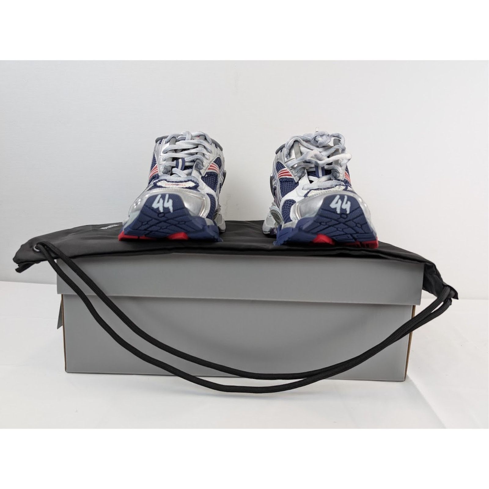 Balenciaga o1rshd1 Mesh Rubber Runner in Navy/Red/Grey Size US 12 / EU 45 - 8 Thumbnail
