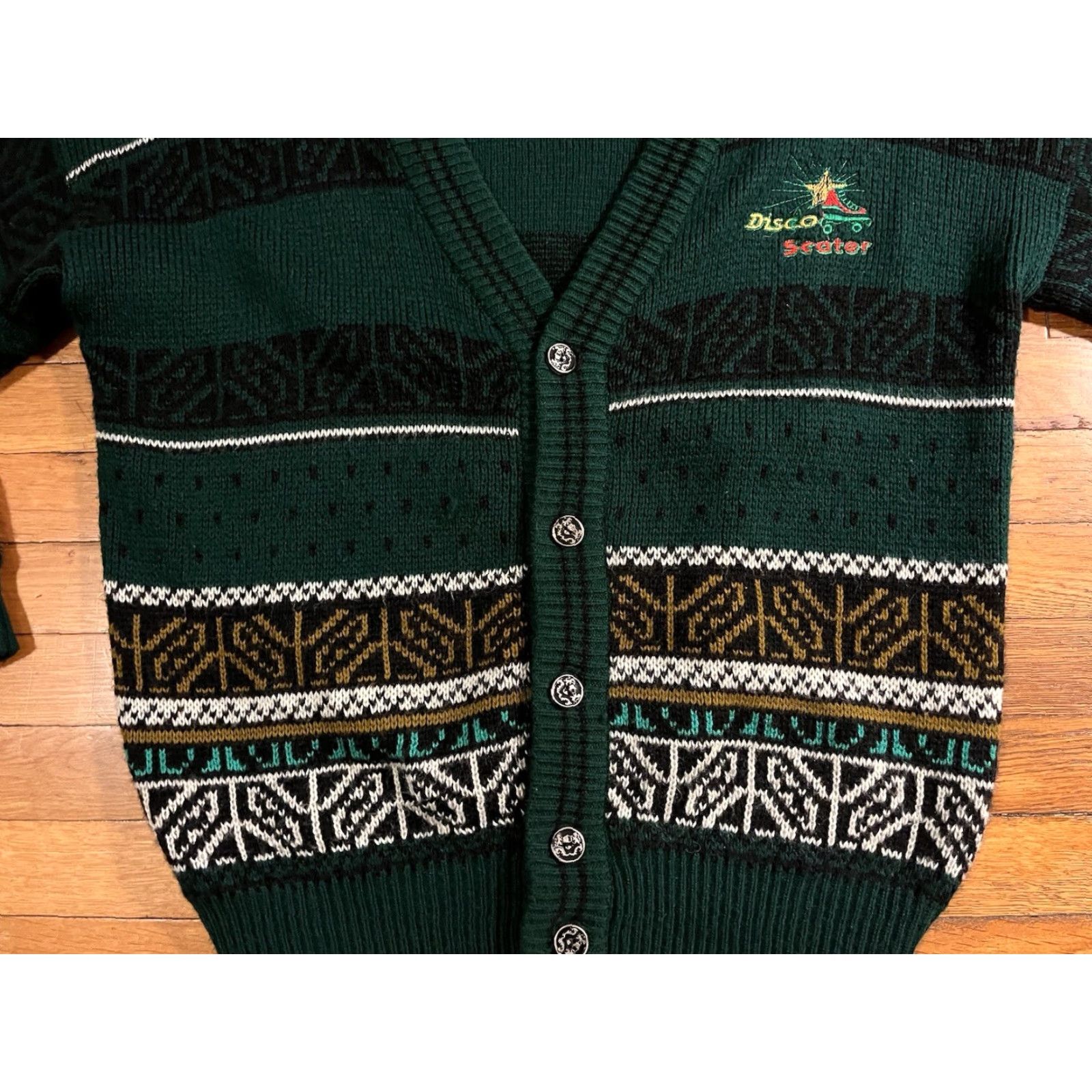 Vintage VINTAGE Suzer Disco Skater Cardigan Sweater Men’s XL Green Cardigan Knit 80s Retro Mens Size US XL / EU 56 / 4 - 3 Thumbnail