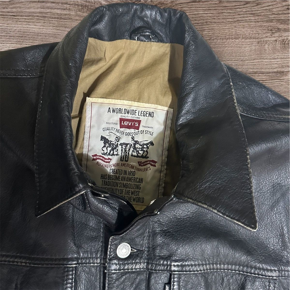 Levi's Levis Leather Trucker Jacket Size US XL / EU 56 / 4 - 2 Thumbnail
