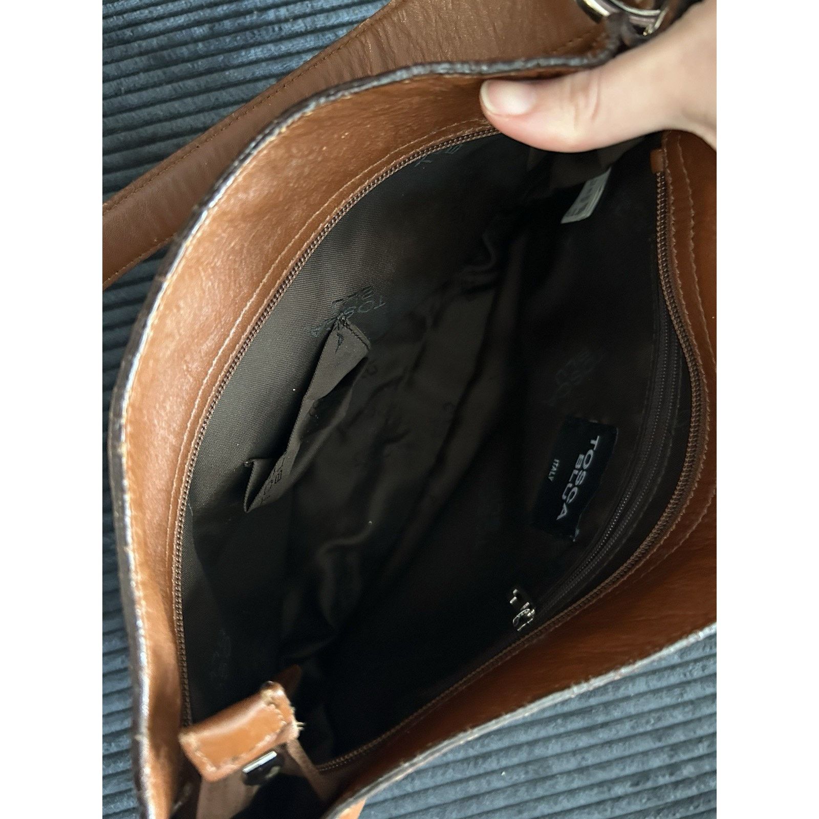 & Other Stories Tosca Blu Italian Brown Leather Hobo Bag with Silver-Toned Size ONE SIZE - 5 Thumbnail