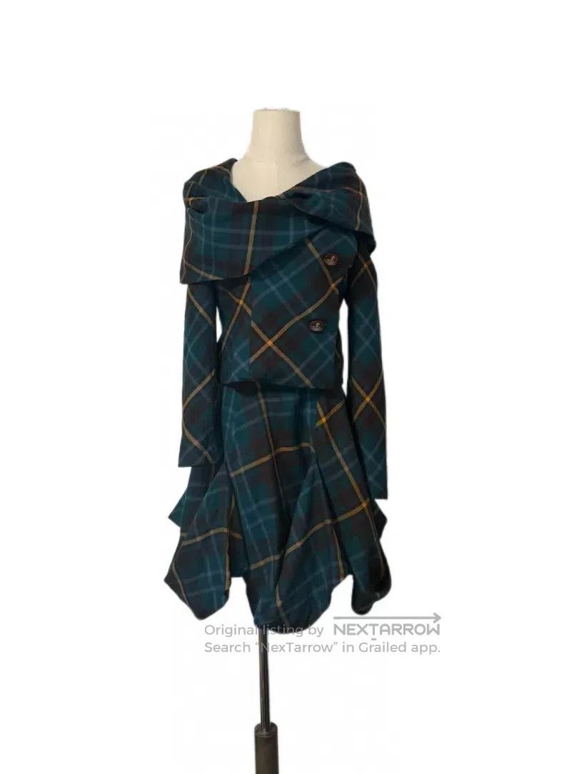 Vivienne Westwood Vivienne Westwood Witch green grid petal skirt suit Size M / US 6-8 / IT 42-44 - 3 Thumbnail