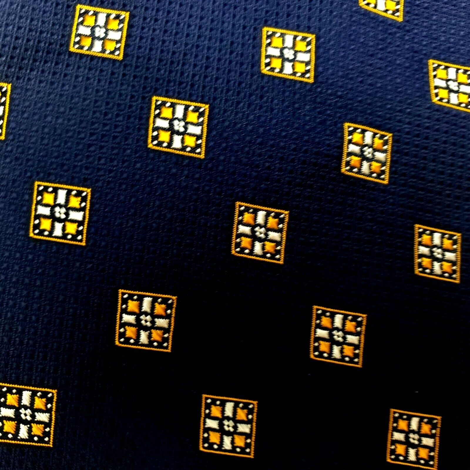 Paul Fredrick Paul Fredrick Silk Tie Blue Woven Geometric Short Size ONE SIZE - 2 Thumbnail