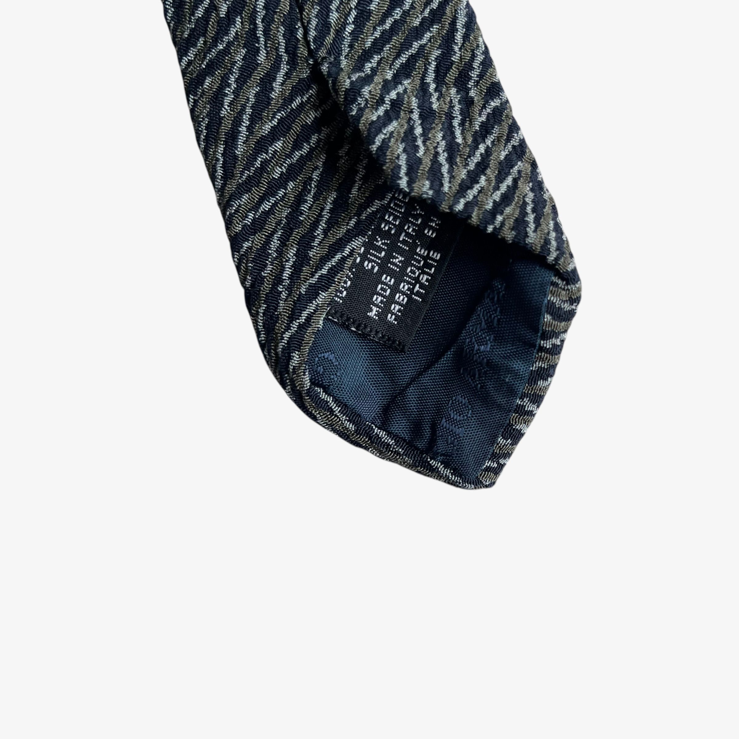 Giorgio Armani Vintage 90s Giorgio Armani Abstract Zig Zag Striped Silk Tie Size ONE SIZE - 3 Thumbnail