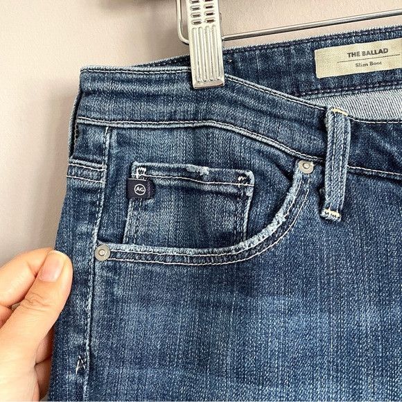 AG Adriano Goldschmied AG Jeans Dark Wash Ballad Slim Boot Cut Jeans - 32-34" Size 33" - 4 Thumbnail