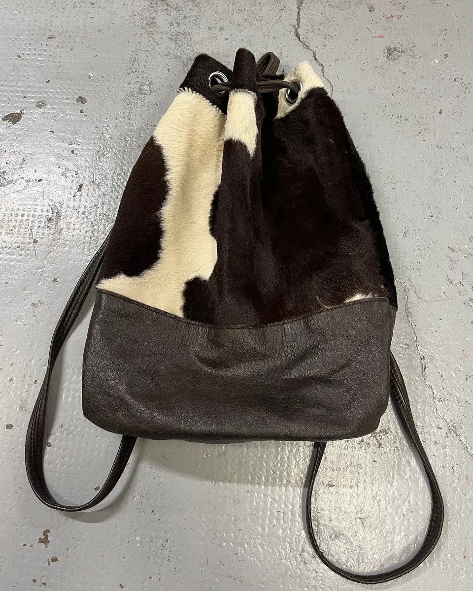 Dolce & Gabbana SS2000 Dolce & Gabbana Cow Effect Pony Hair Leather Backpack Size ONE SIZE - 2 Thumbnail