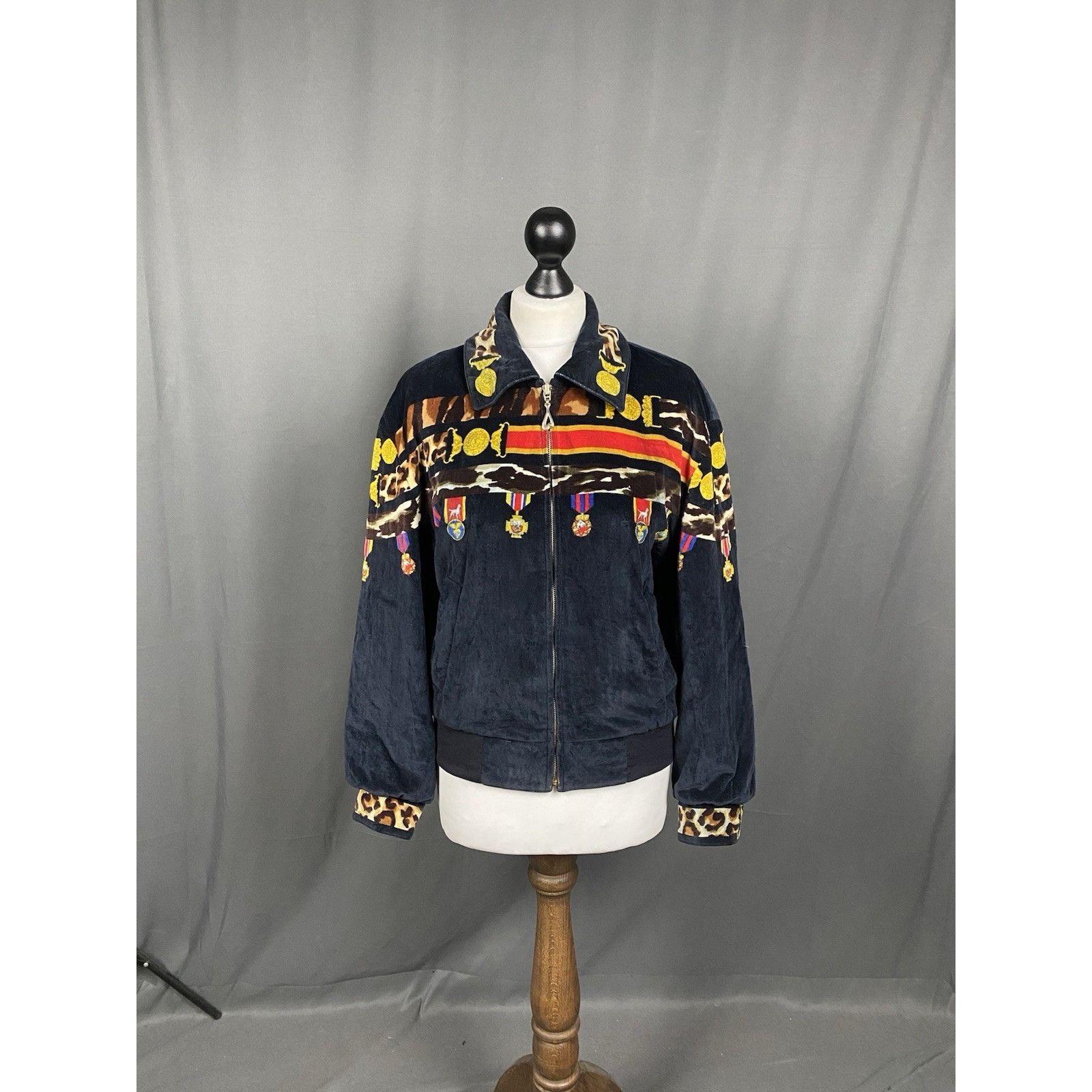 Escada Vintage 80s Escada Margaretha Ley Equestrian Velour Printed Size XS / US 0-2 / IT 36-38 - 3 Thumbnail