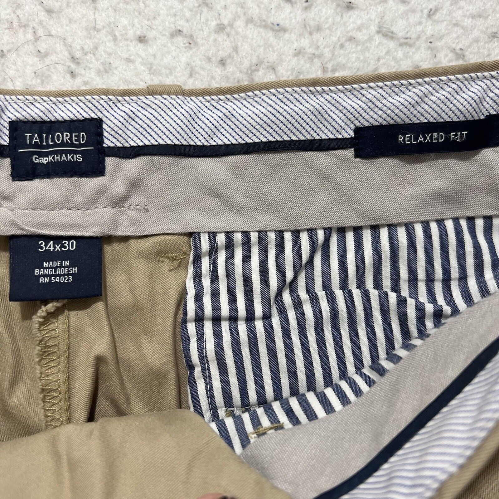 Gap GAP 34x29 Khaki Flat Front Pants Tan Brown Workwear Slacks Size US 34 / EU 50 - 4 Thumbnail