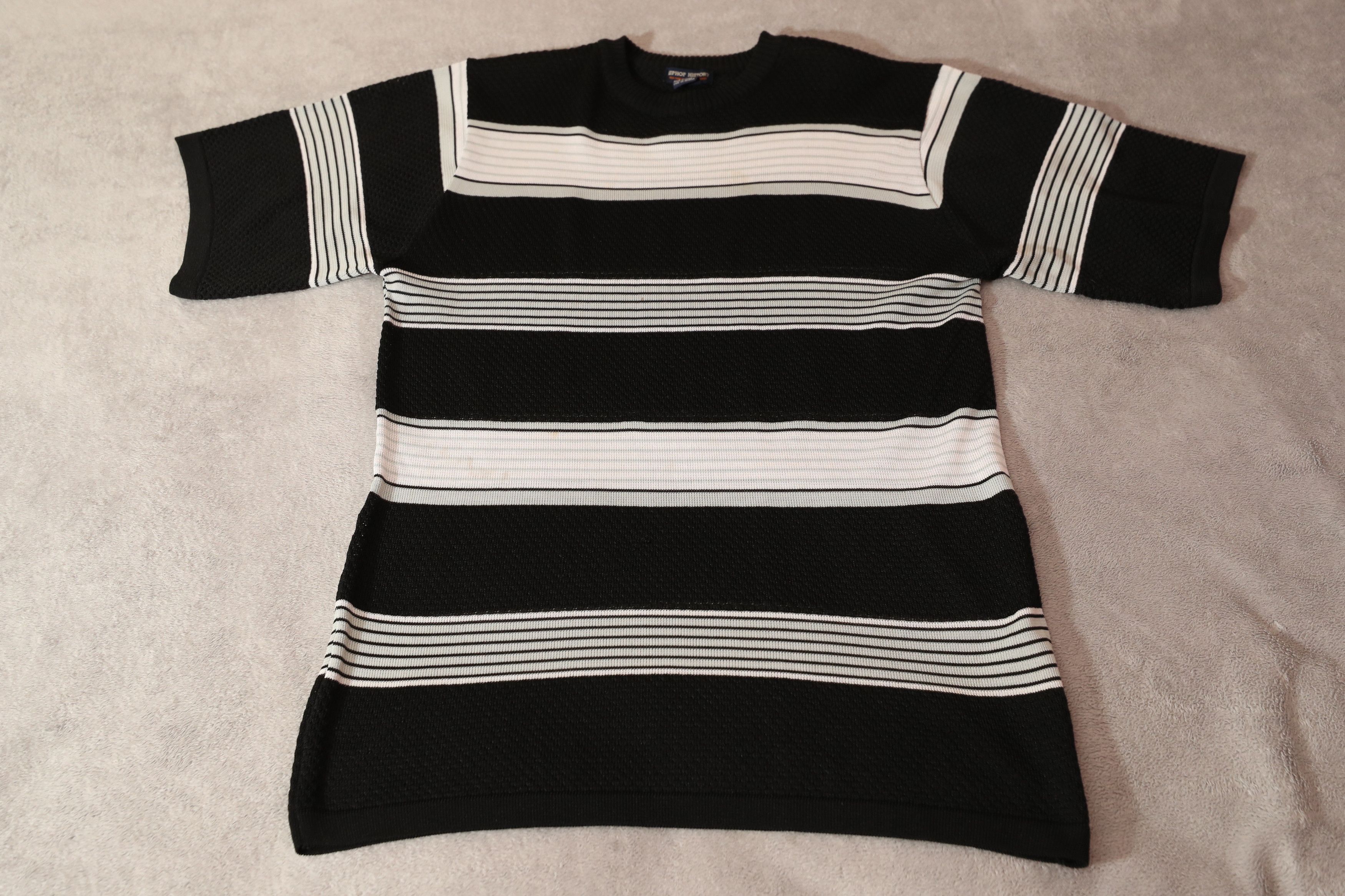 Other Hip Hop History Knit Black & White Striped Shirt (XXL) Size US XXL / EU 58 / 5 - 3 Thumbnail