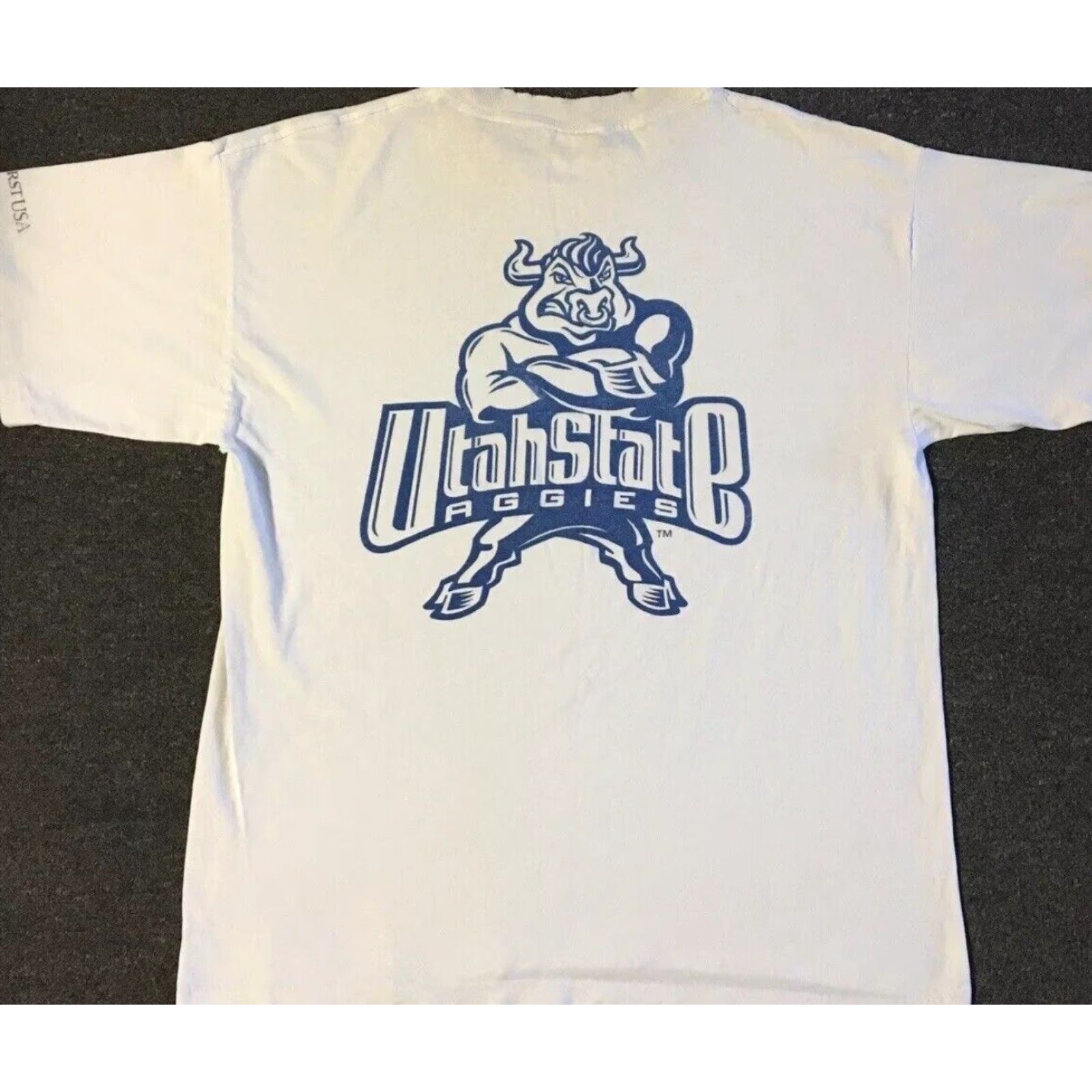 Vintage VINTAGE Utah State Aggies Shirt L White 90s Distressed Grunge College School T-Shirt Men Short Sleeve Size US L / EU 52-54 / 3 - 2 Thumbnail