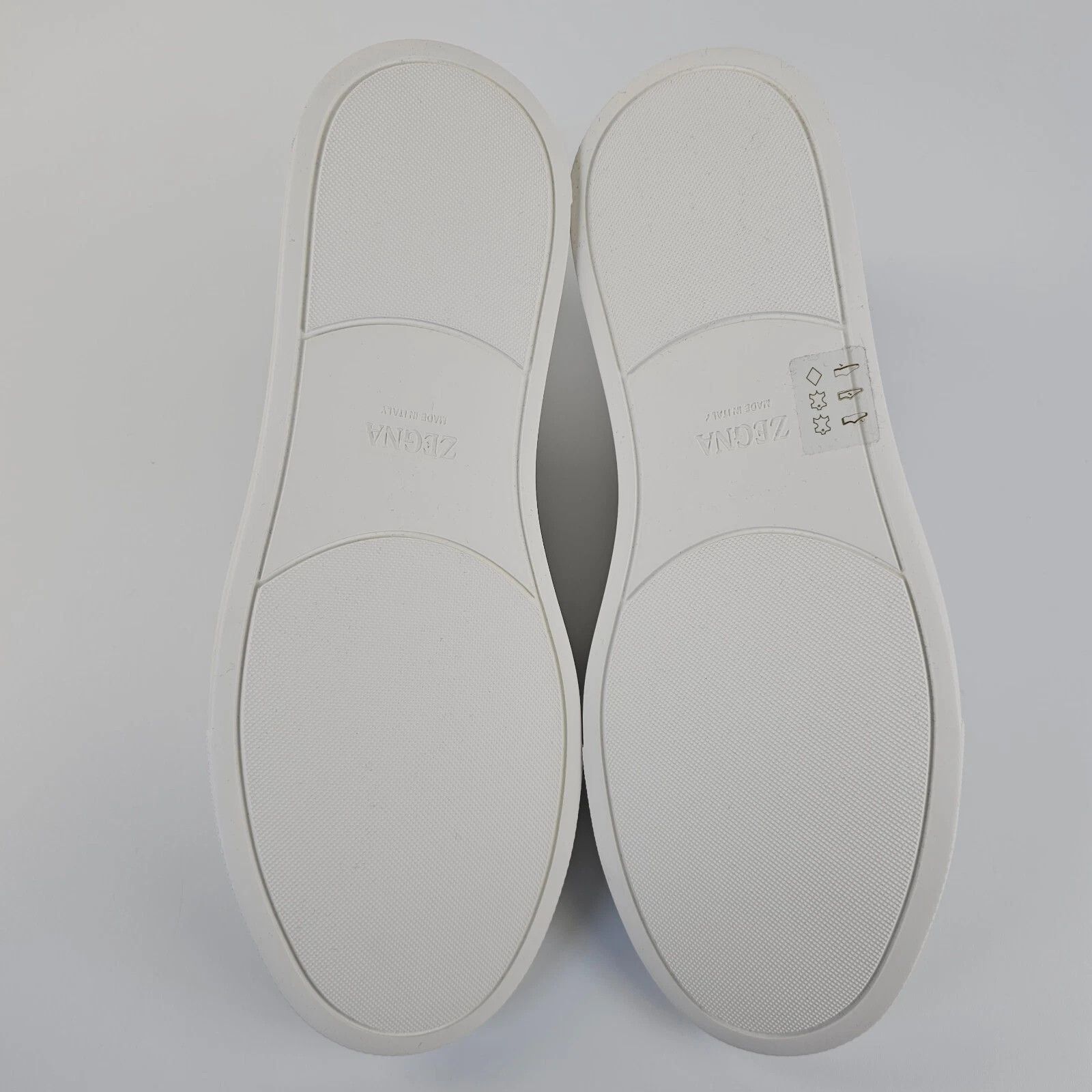 ZEGNA Triple Stitch White Leather Low Top Sneakers New