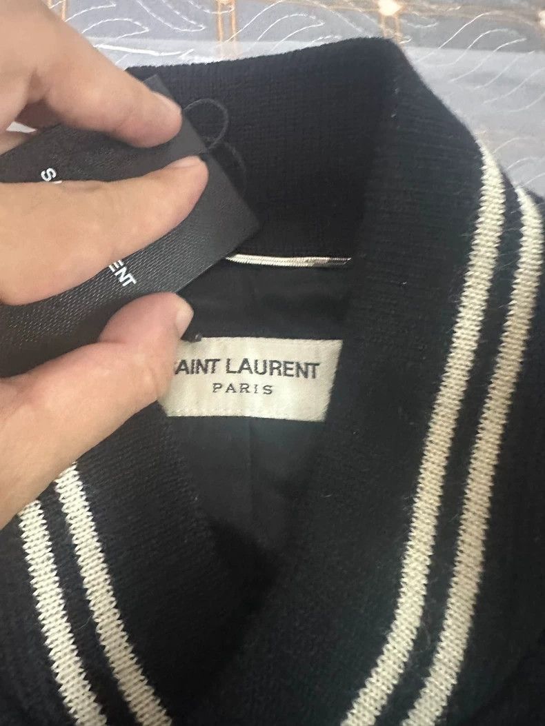 Saint Laurent Paris YSL Striped Wool Varsity Jacket- Size US L / EU 52-54 / 3 - 6 Thumbnail