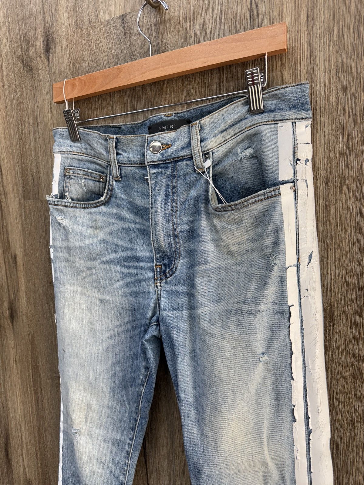 Amiri Amiri White Stripe Jeans Size US 33 - 4 Thumbnail
