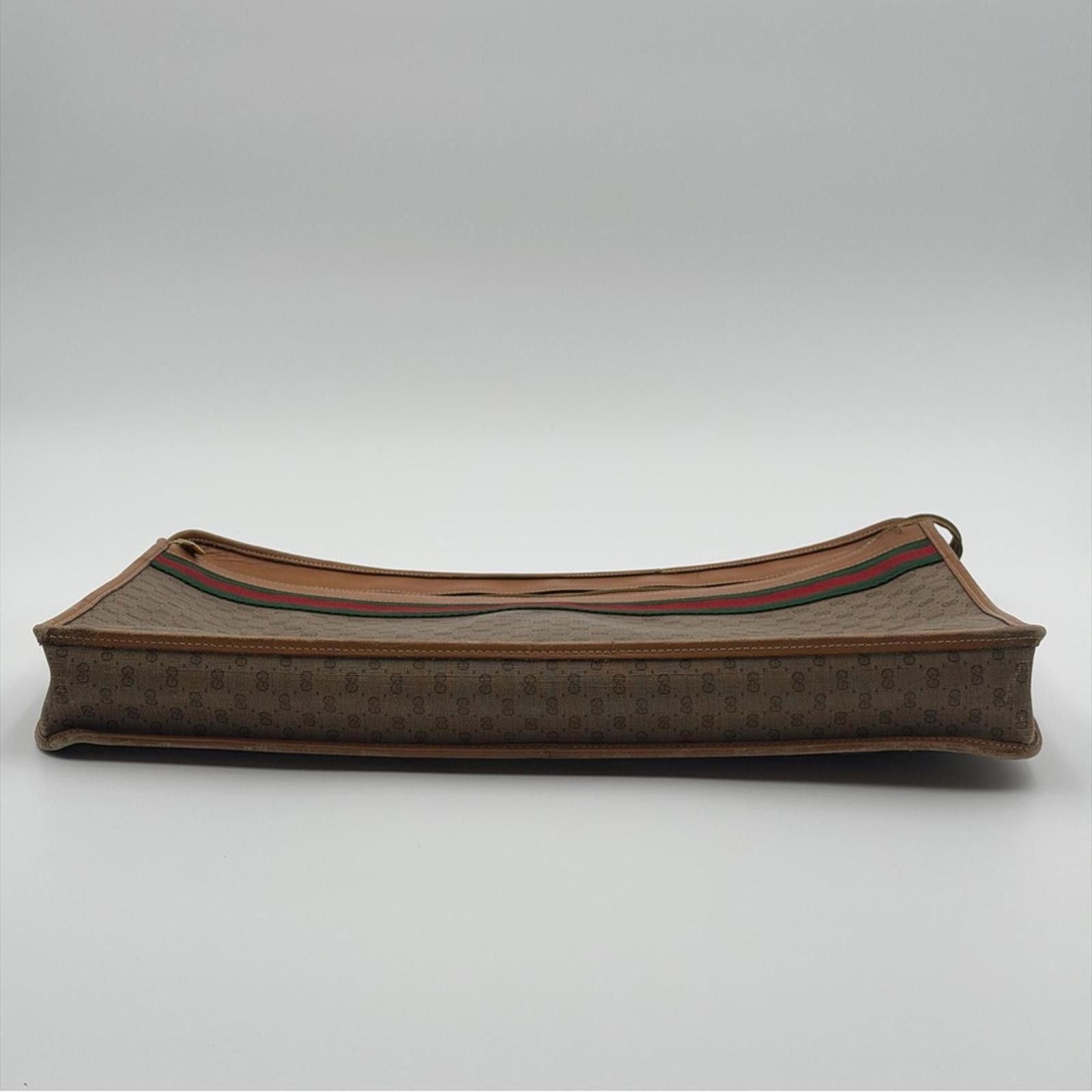 Gucci GUCCI VINTAGE GG CANVAS WEB PORTFOLIO CLUTCH Size ONE SIZE - 3 Thumbnail