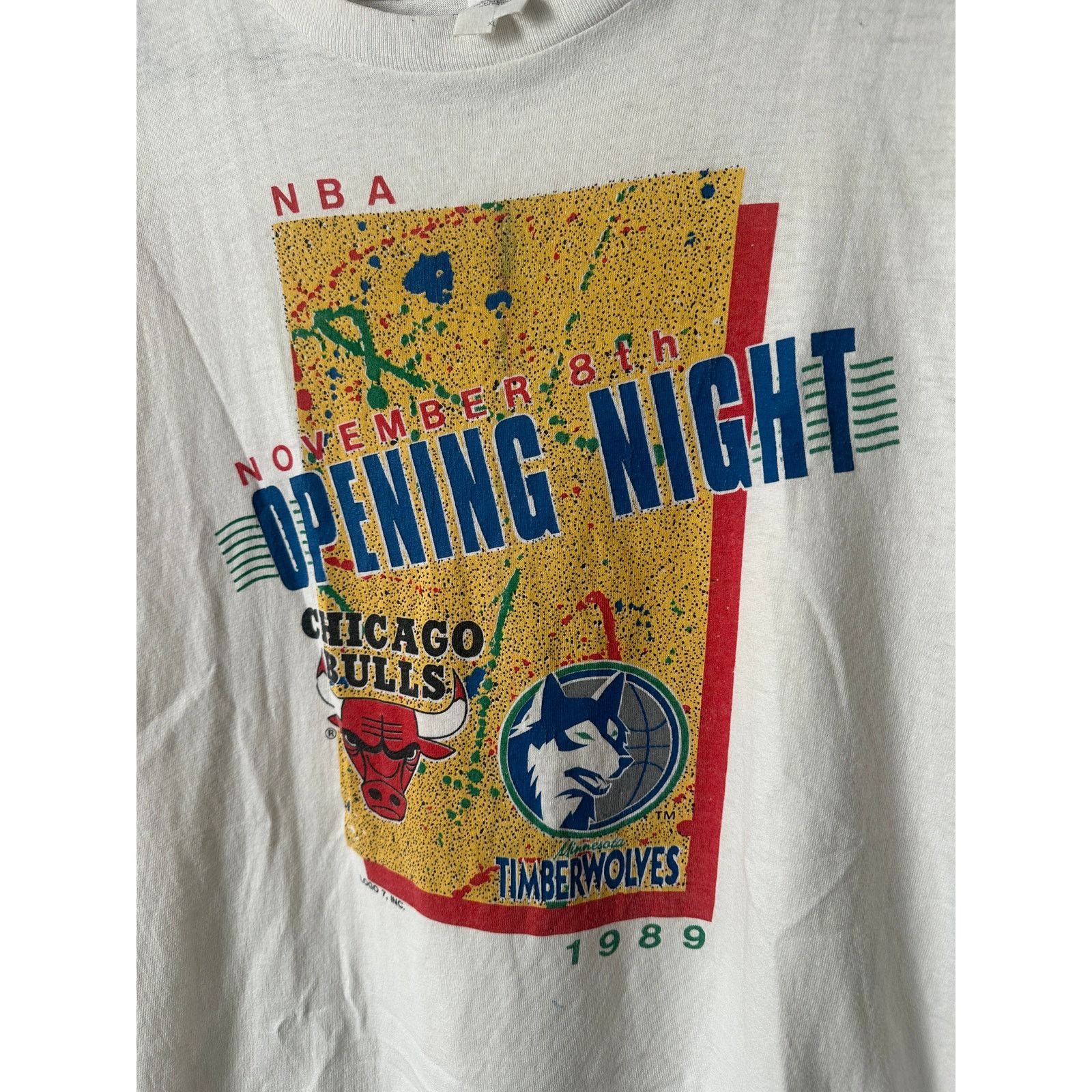 Logo 7 × NBA × Vintage Vintage Logo 7 1988 Opening Night Chicago Bulls T-Shirt - XL Size US XL / EU 56 / 4 - 3 Thumbnail