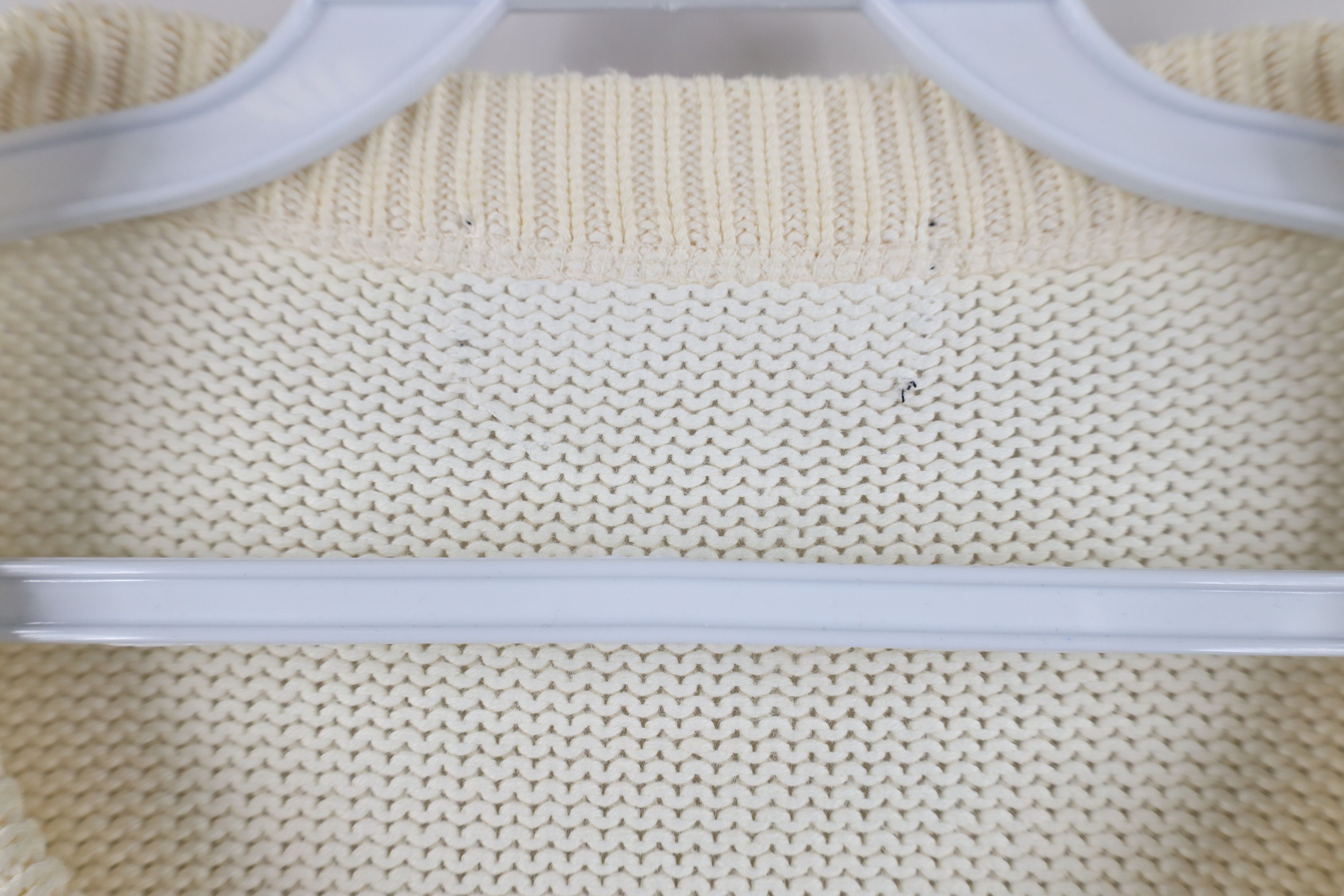 Vintage Vintage 90s Streetwear Cotton Knit Crewneck Sweater Cream Size US XL / EU 56 / 4 - 4 Thumbnail