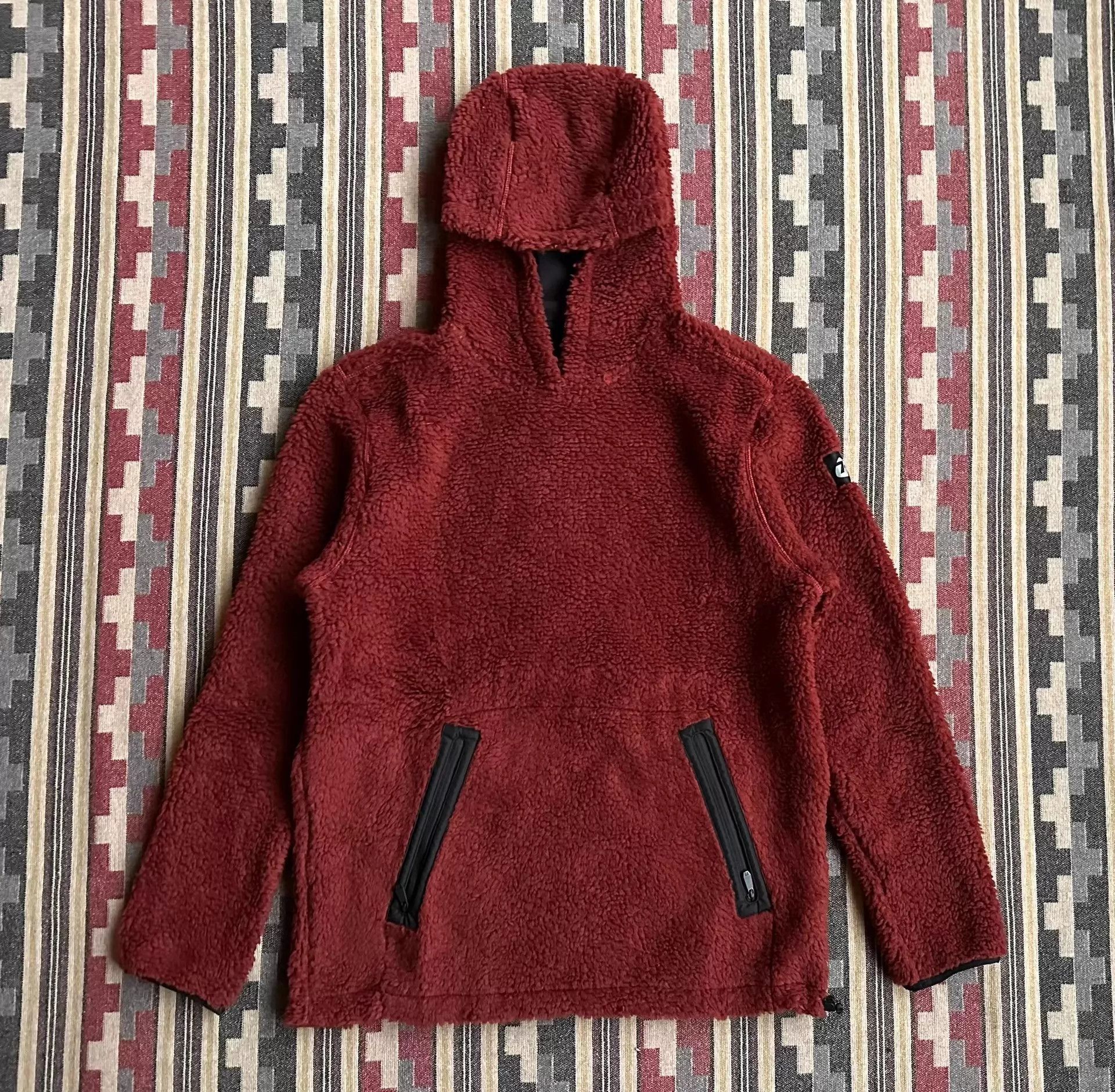 Burton Red Fleece Hoodie with Zip Pockets Size US M / EU 48-50 / 2 - 1 Thumbnail