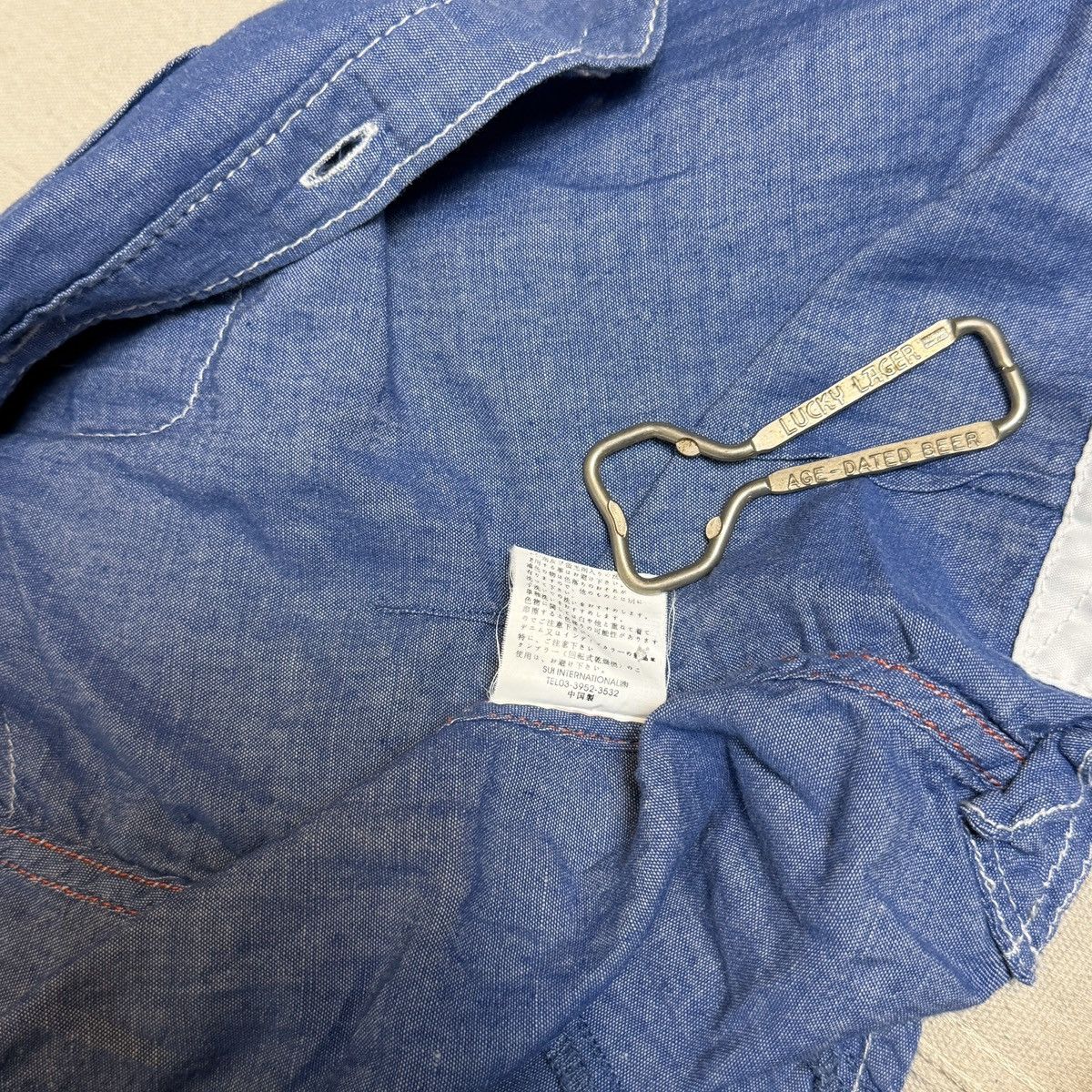 GRN [GRN] Stitched Detail Chambray Work Shirt Size US L / EU 52-54 / 3 - 9 Thumbnail