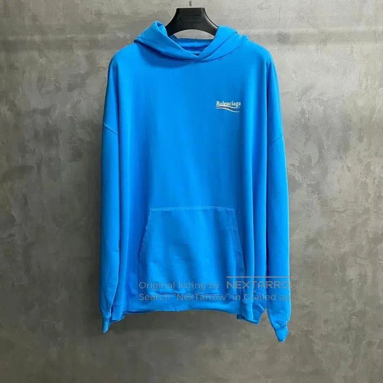 Balenciaga Balenciaga 2023 Blue Coke Print Hoodie. Size US M / EU 48-50 / 2 - 1 Thumbnail