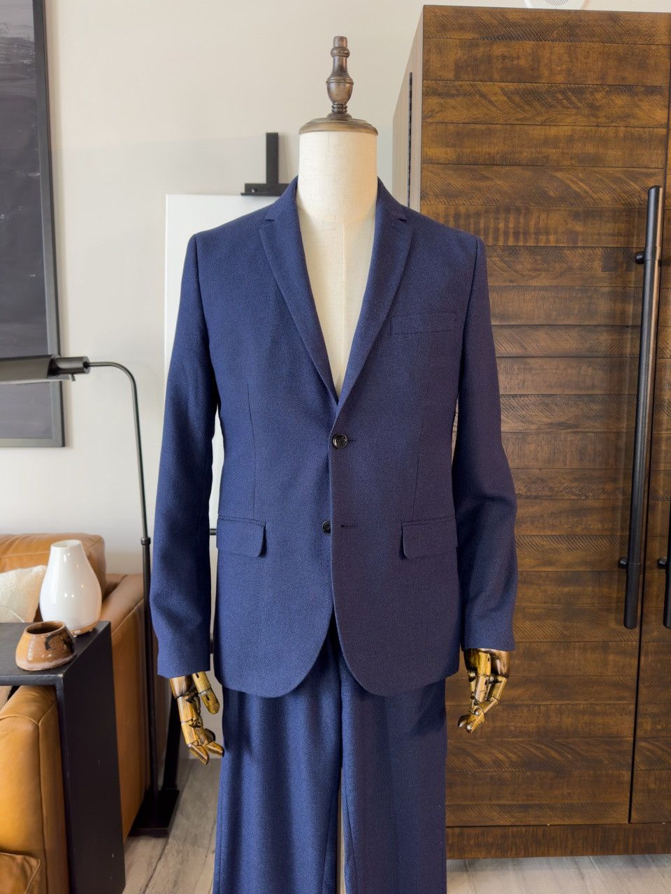 Zara Navy Zara Suit 40R + 33R Size 40L - 3 Thumbnail