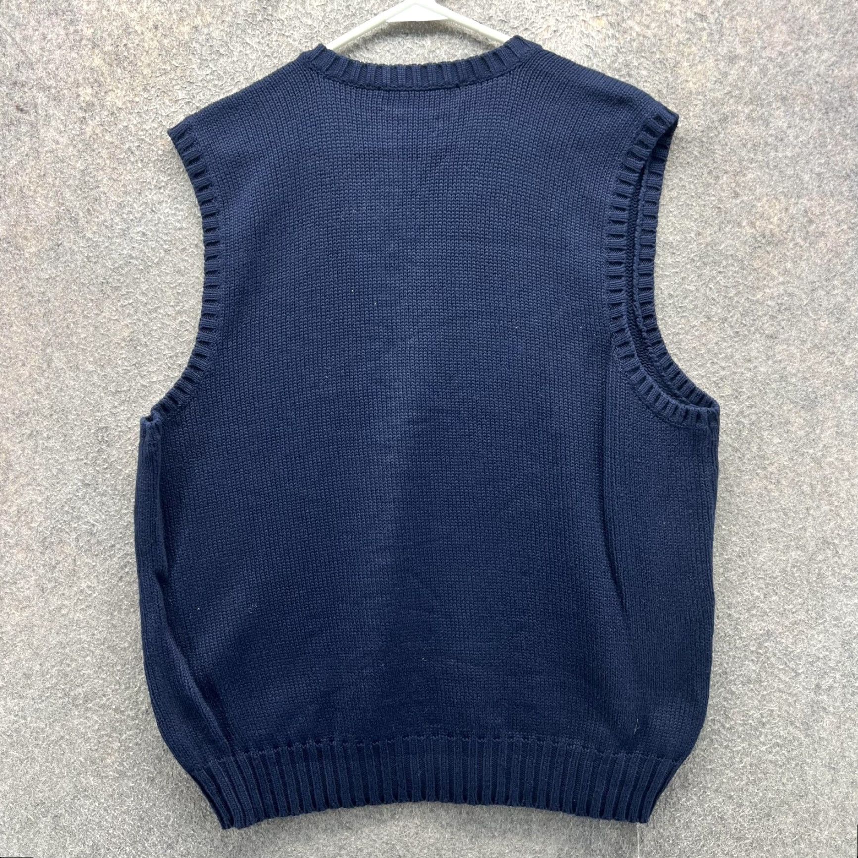 Polo Ralph Lauren Polo Ralph Lauren Sweater Vest Mens Large Blue 100% Cotton V Neck Pony Logo Vest, Knit, Solid, Casual, Fall Mens L Size US L / EU 52-54 / 3 - 7 Thumbnail