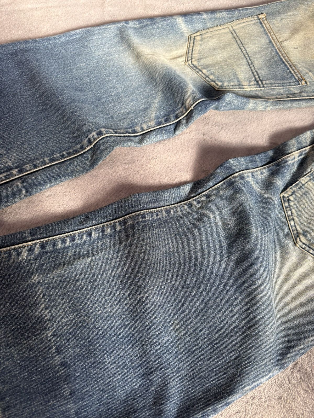 Big John × Vintage 70s Big John Talon Zipper Aging Distressed Mud Flared Jeans Size US 32 / EU 48 - 9 Thumbnail