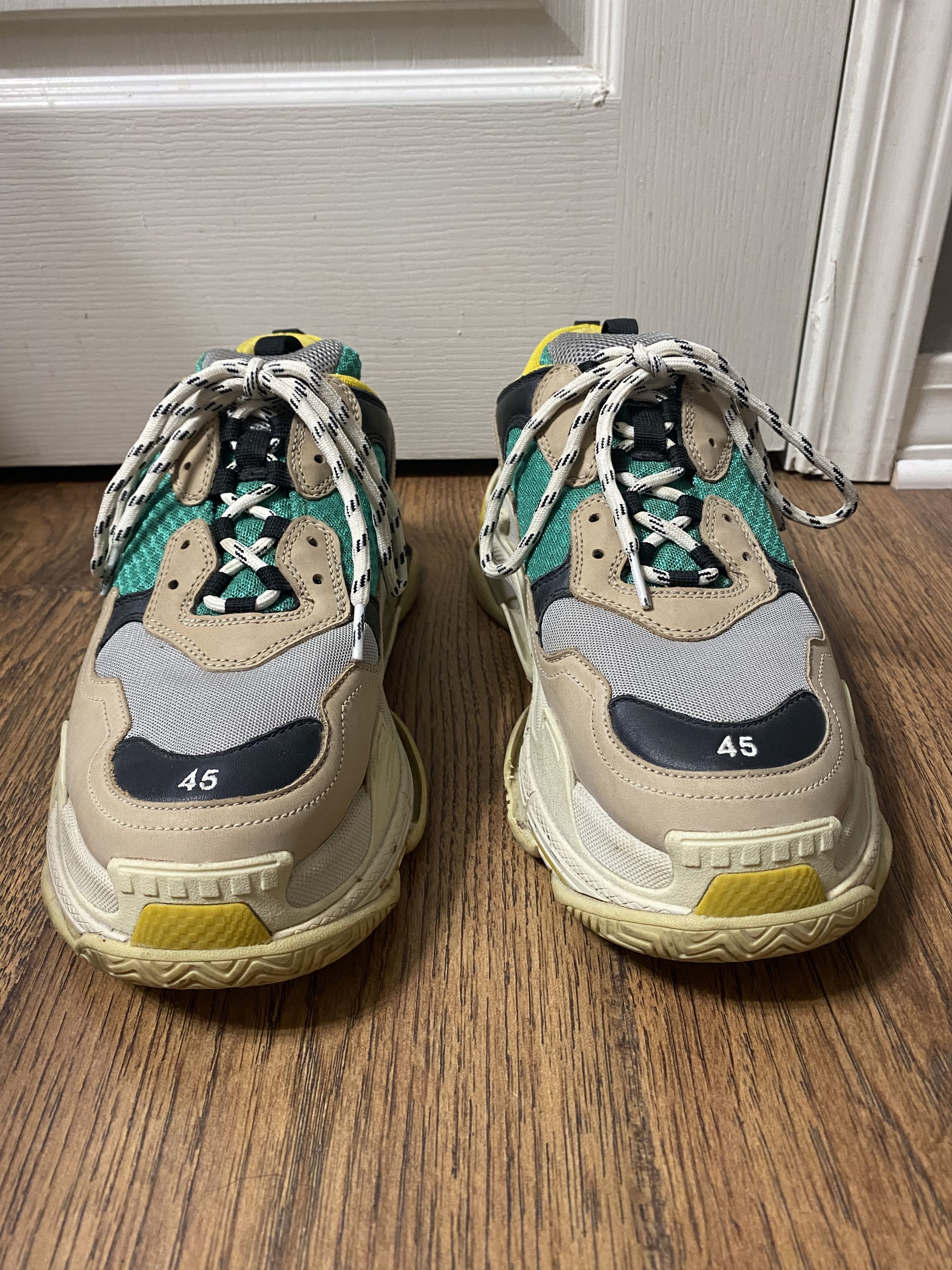 Balenciaga OG Balenciaga Made in Italy Triple S Size 12 Green Yellow Size US 12 / EU 45 - 1 Thumbnail
