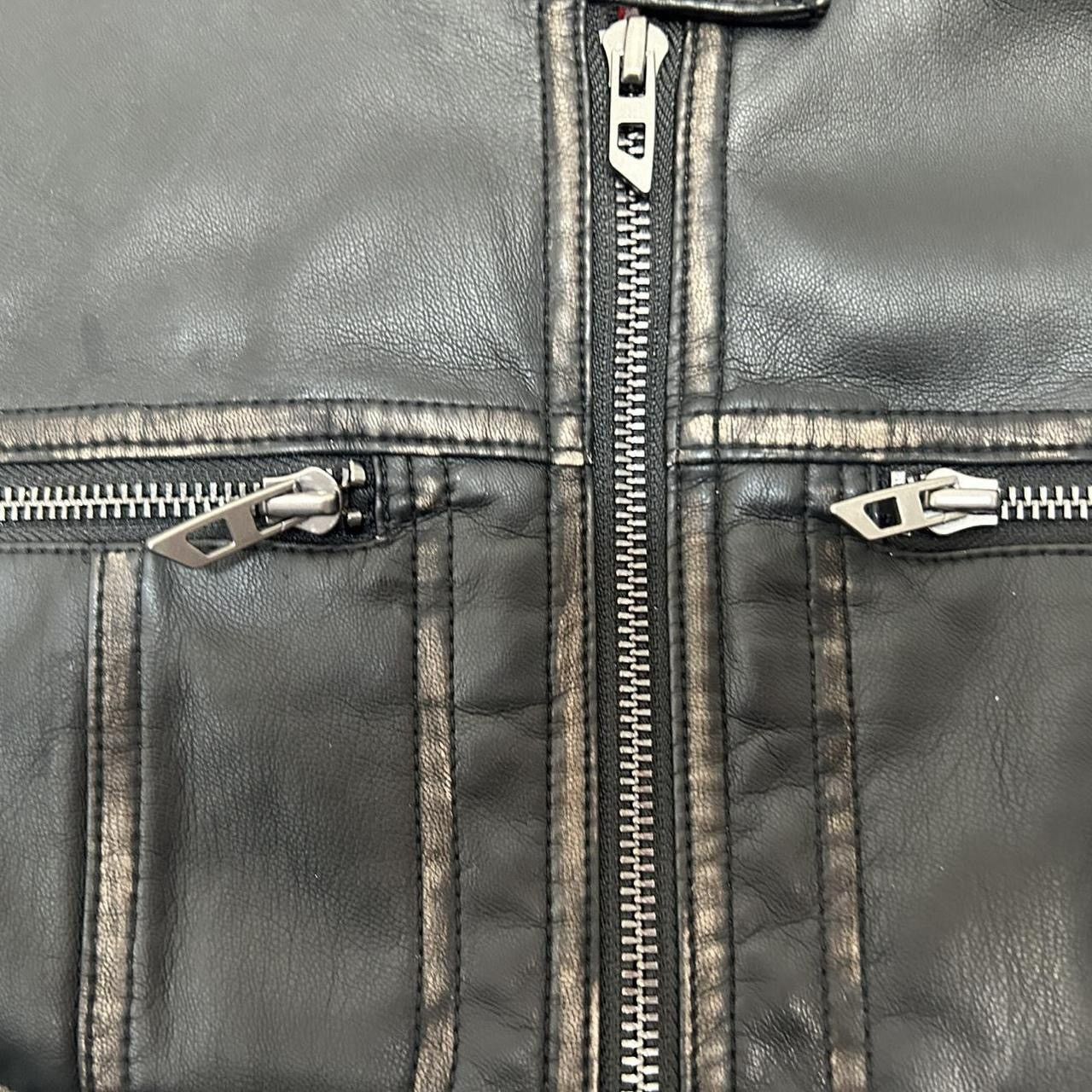 Diesel Diesel G-Lobe Cropped distressed biker jacket Size XS / US 0-2 / IT 36-38 - 4 Thumbnail