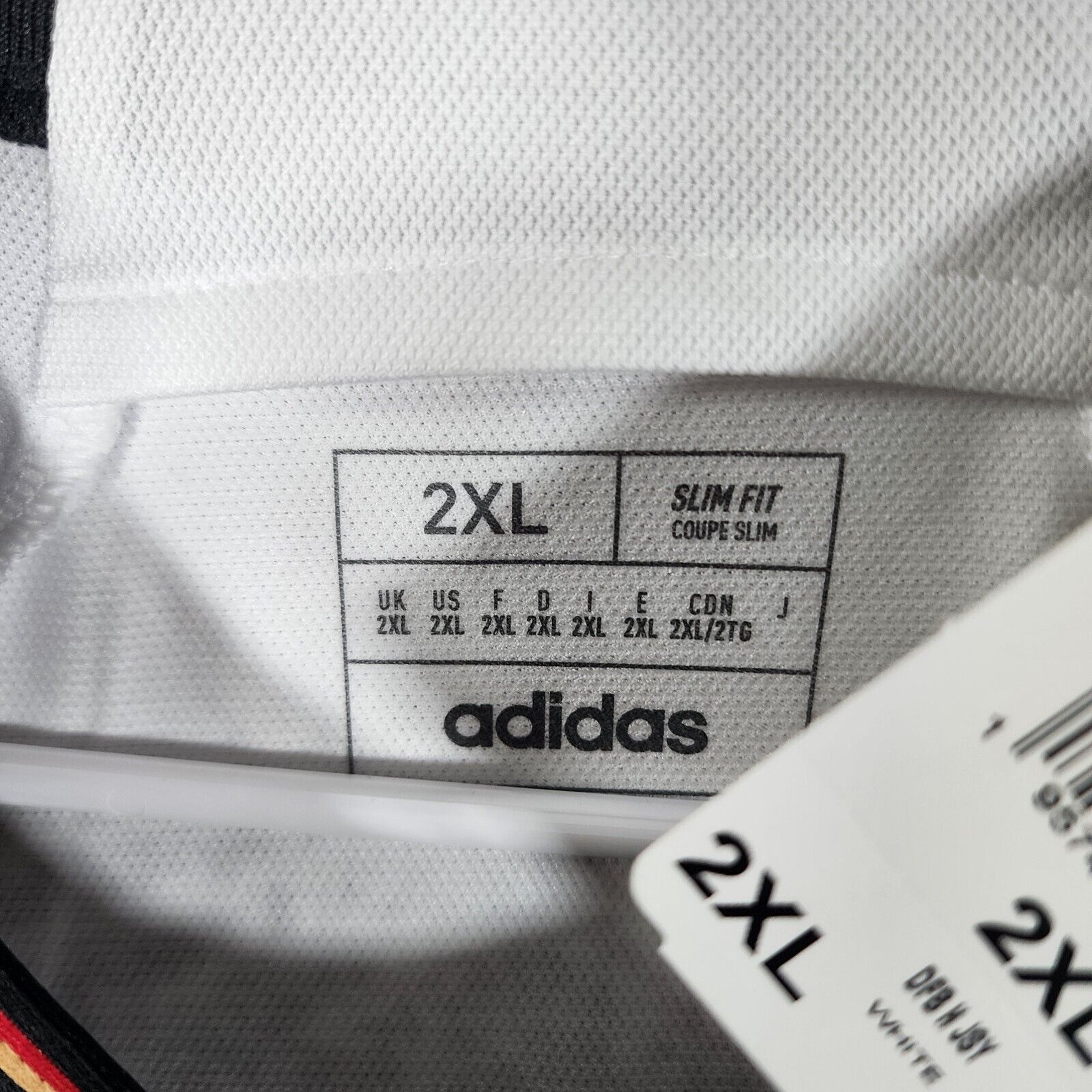 Adidas NWT Adidas German Deutscher Fussball-Bund 2X White Jersey 22 Size US XXL / EU 58 / 5 - 7 Thumbnail