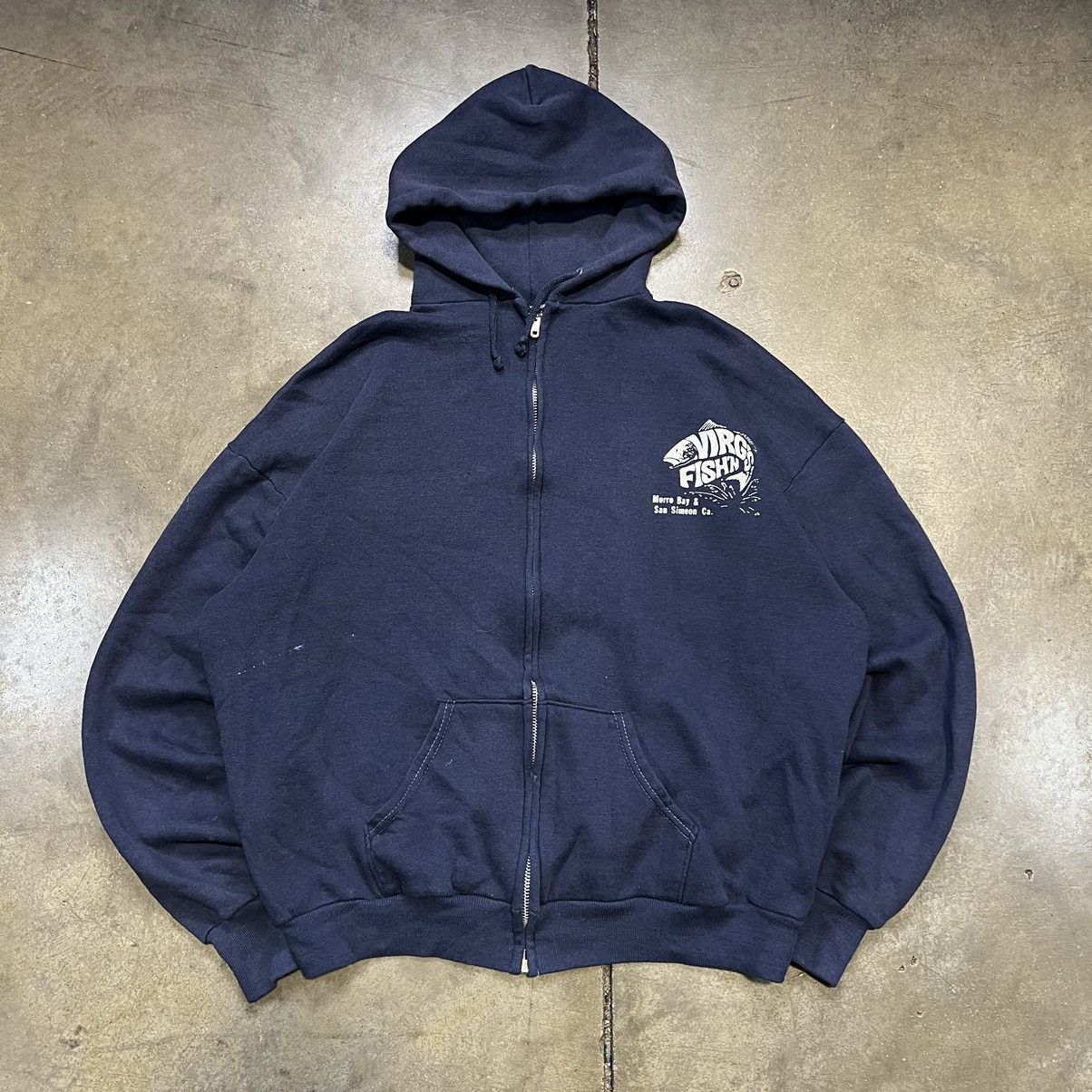 Vintage Vintage 70s Sportswear Zip Up Hoodie Boxy Faded Fishing Size US S / EU 44-46 / 1 - 1 Thumbnail