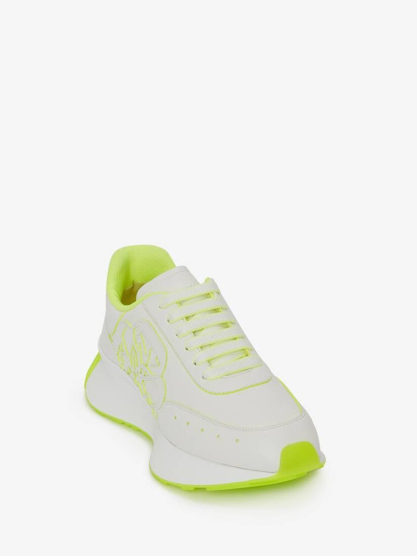 Alexander McQueen o1w1db10925 Sprint Runner in White/Yellow Size US 7 / IT 37 - 3 Thumbnail