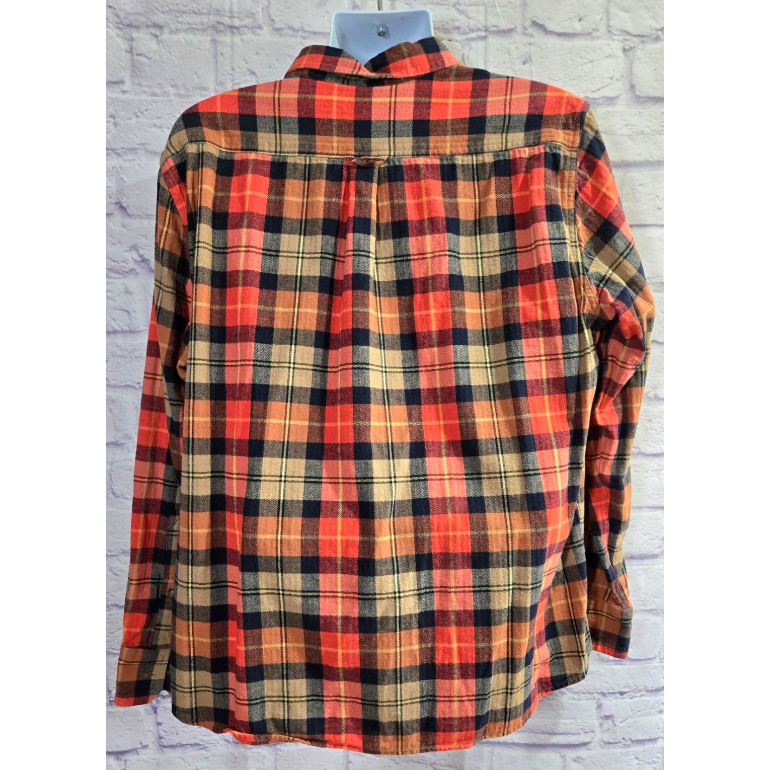 Eddie Bauer Eddie Bauer Orange Brown Plaid Button Flannel Men's Shirt XL Size US XL / EU 56 / 4 - 2 Thumbnail