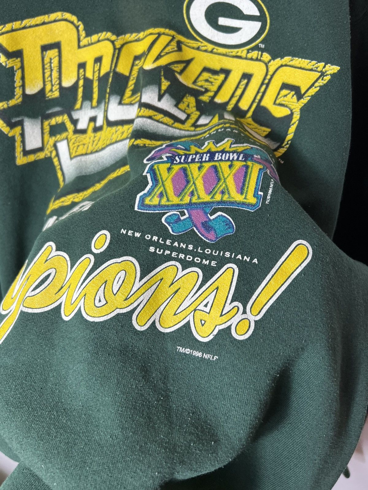 NFL VINTAGE GREEN BAY PACKERS 1996 SUPER BOWL SWEATSHIRT Size US L / EU 52-54 / 3 - 6 Thumbnail