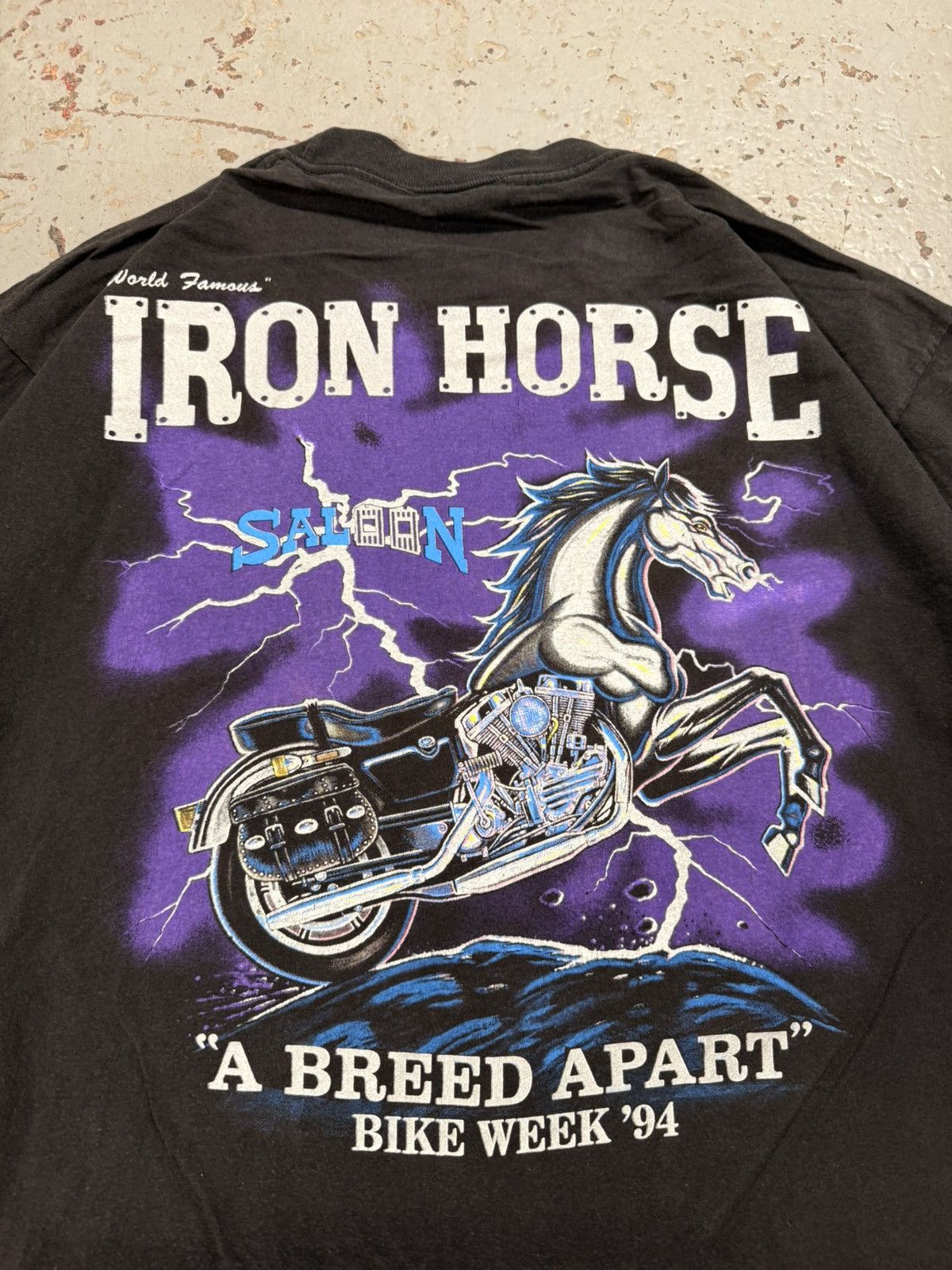Vintage Vintage Iron Horse Biker Lightning Tee Size US XL / EU 56 / 4 - 3 Thumbnail