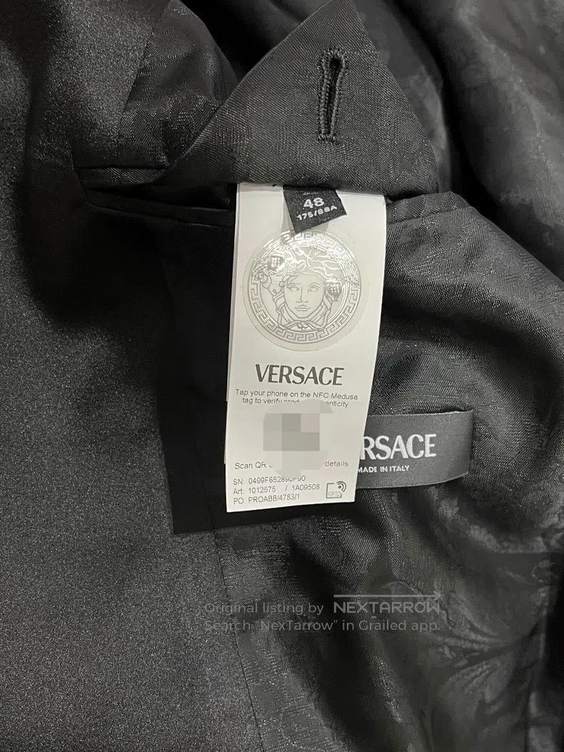 Versace Versace Black wool beaded design suit Size 48S - 8 Thumbnail